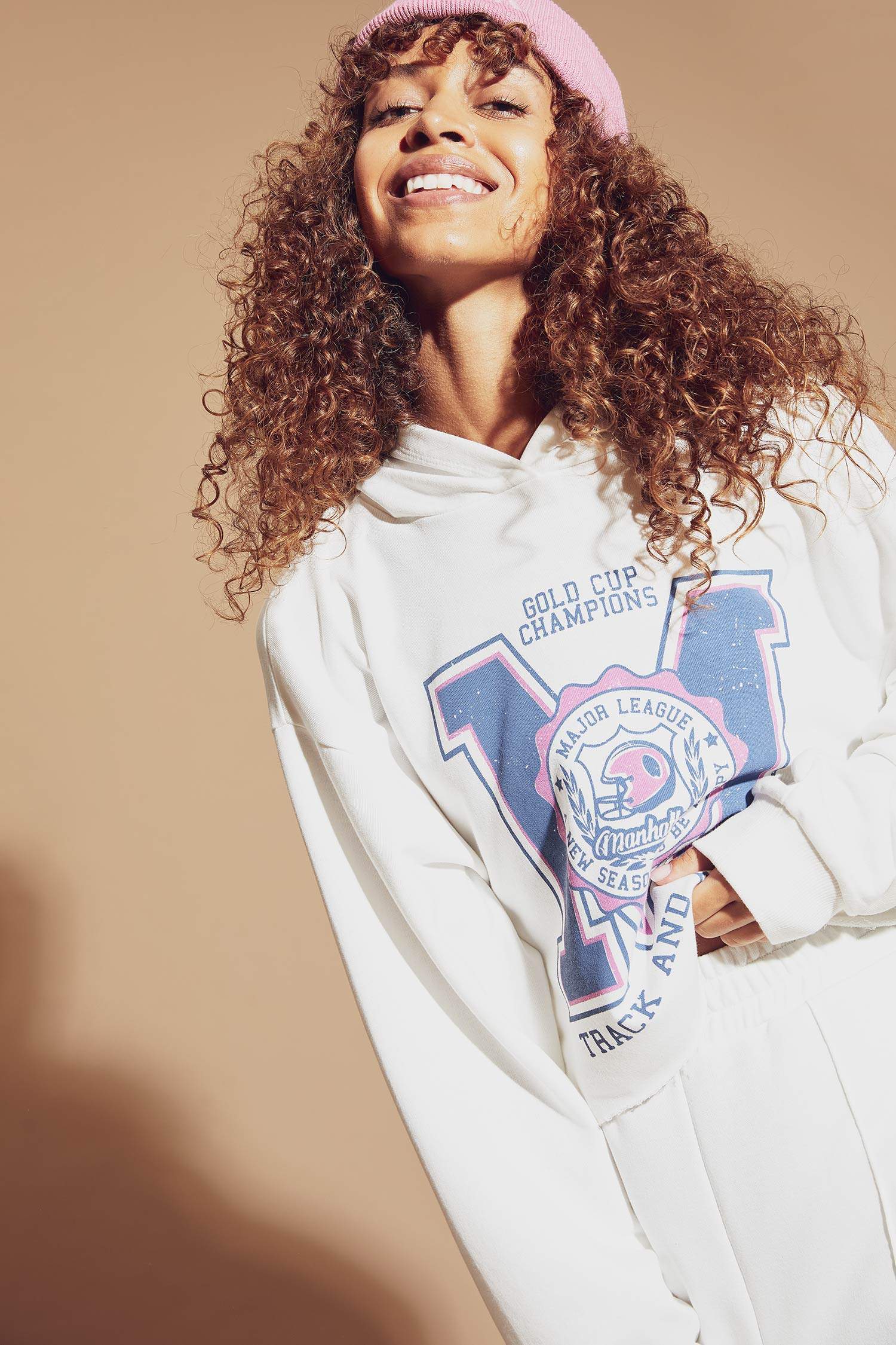 Kolej Desenli Loose Fit Bisiklet Yaka Uzun Kollu Sweatshirt