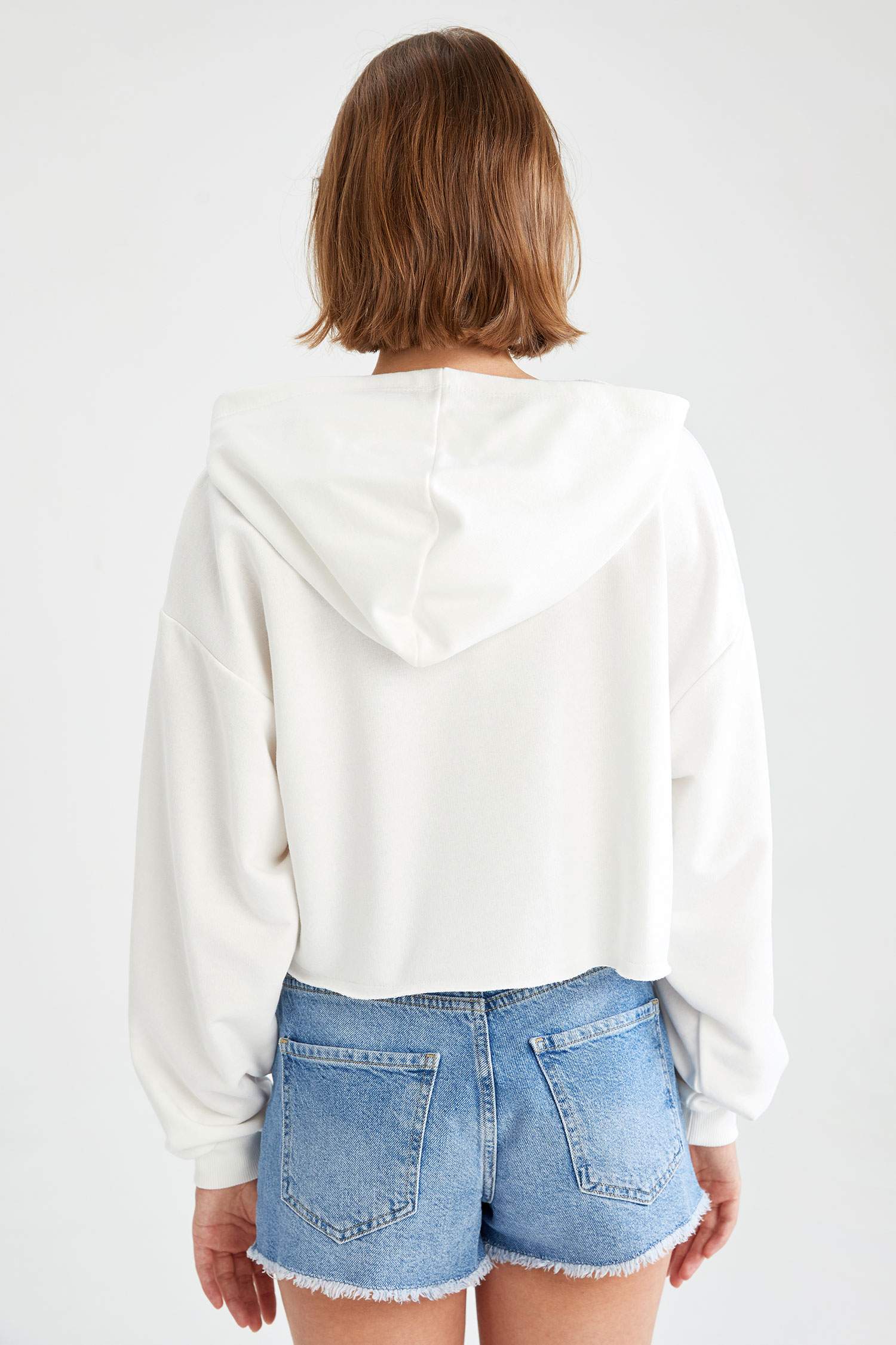 Kolej Desenli Loose Fit Bisiklet Yaka Uzun Kollu Sweatshirt