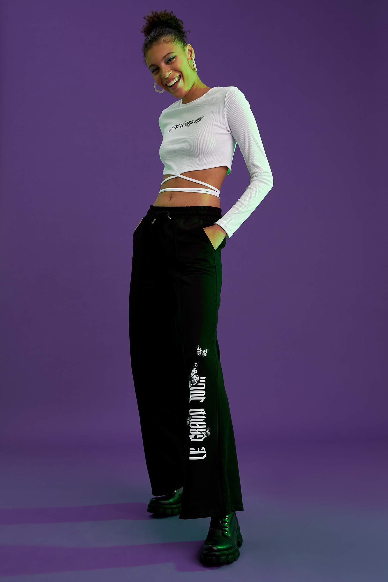 Coool Gotik Slogan Baskılı Loose Fit Eşofman Altı