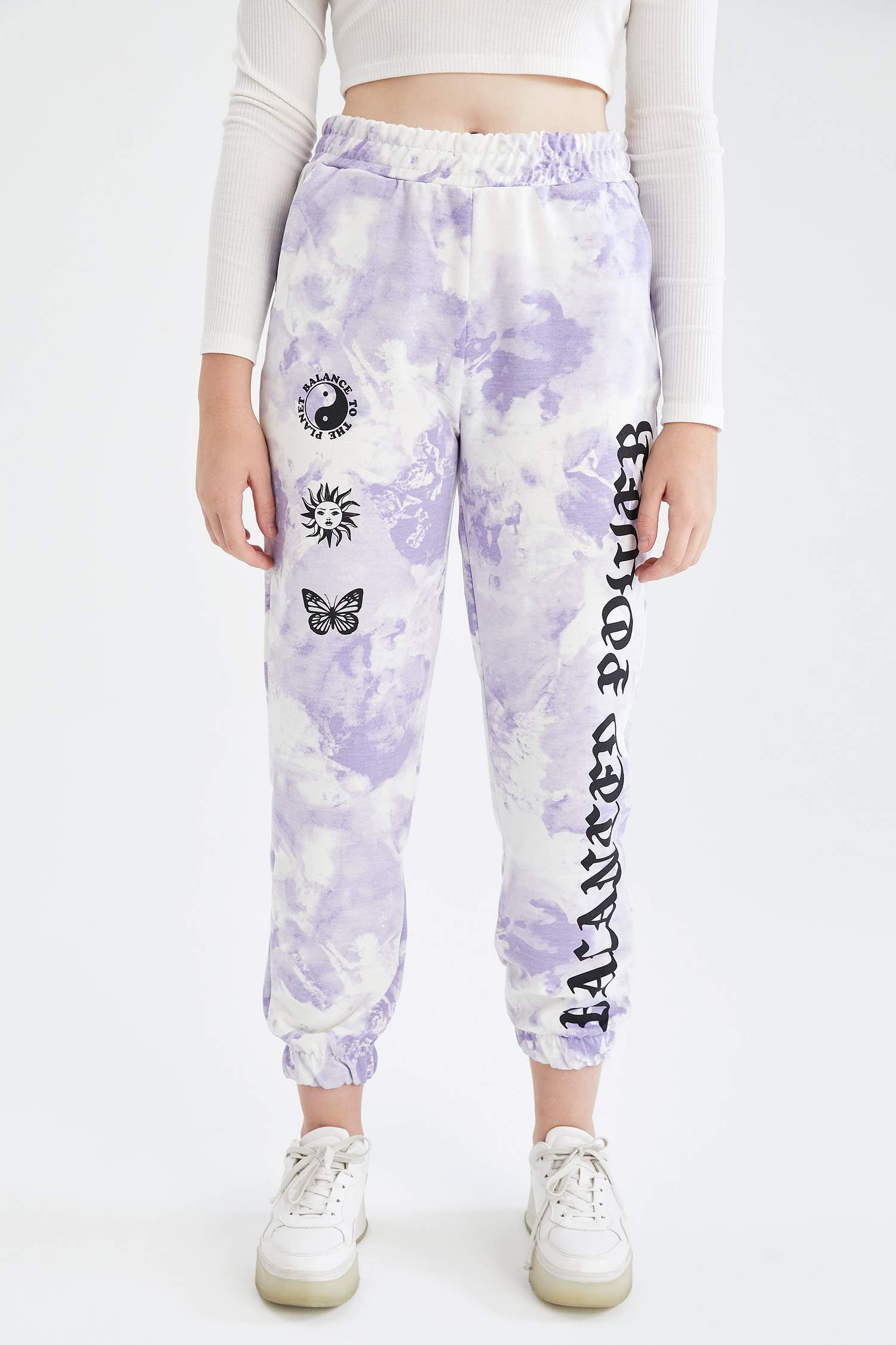 Loose Fit Batik Desenli Mistik Baskılı Jogger Eşofman Altı