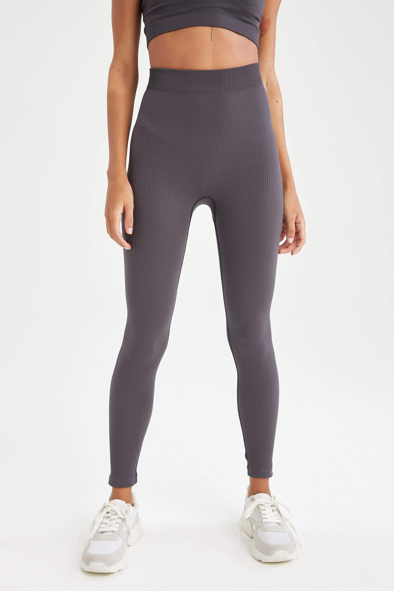 Yüksek Bel Slim Fit Dikişsiz Spor Tayt