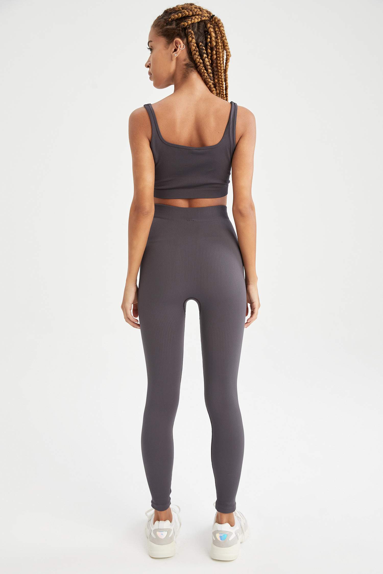 Yüksek Bel Slim Fit Dikişsiz Spor Tayt