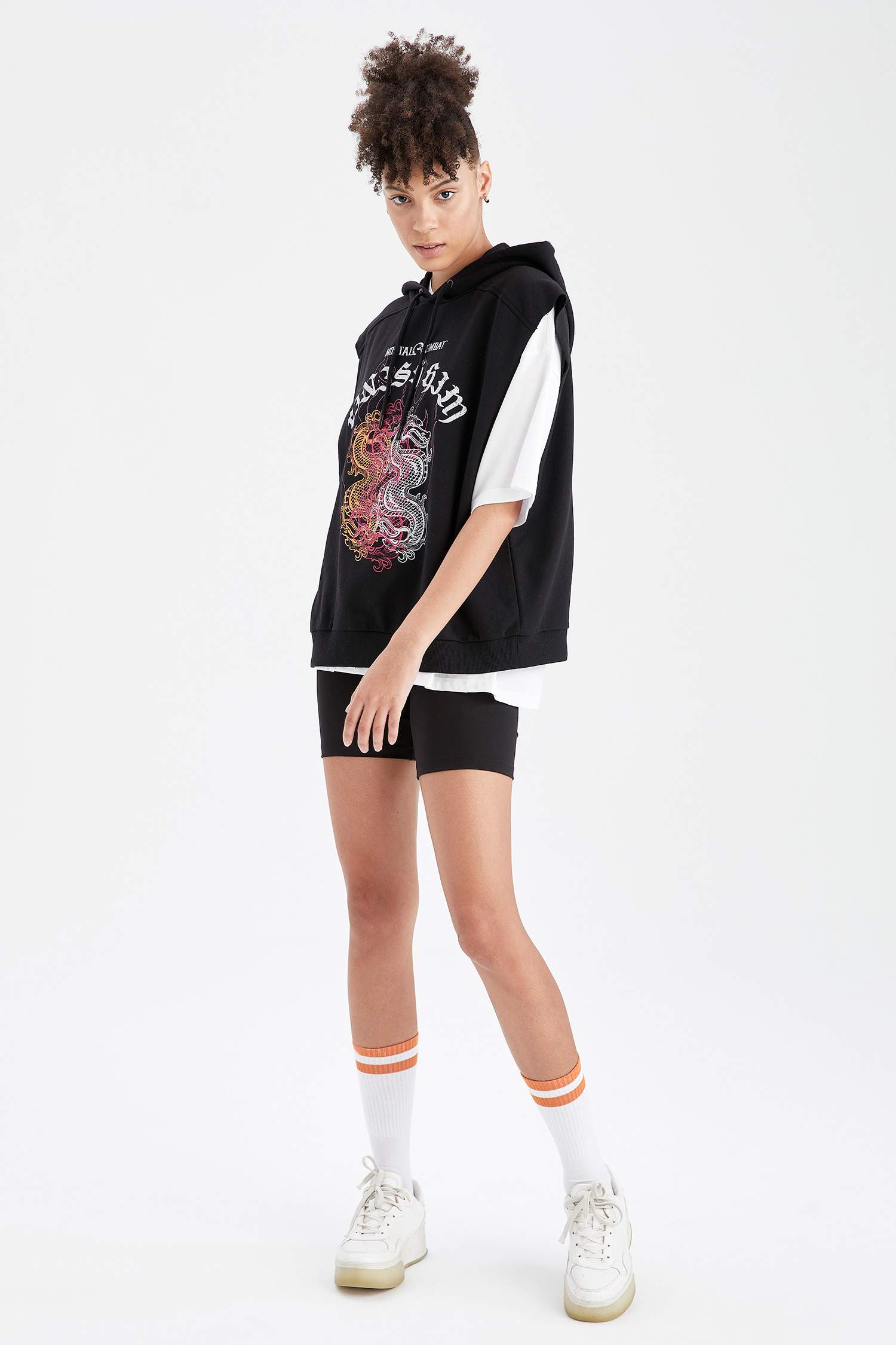 Coool Mortal Kombat Lisanslı Kapüşonlu Oversize Fit Kısa Kollu Sweatshirt