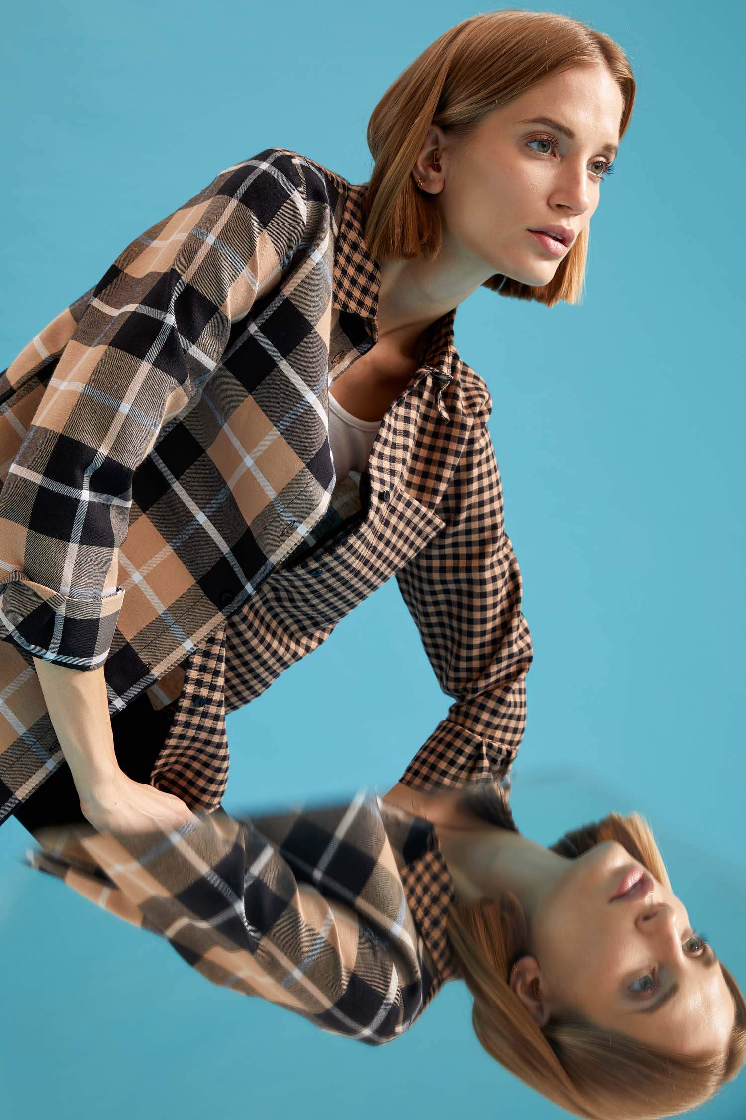 Retro Ekoseli Relax Fit Cep Detaylı Flanel Gömlek