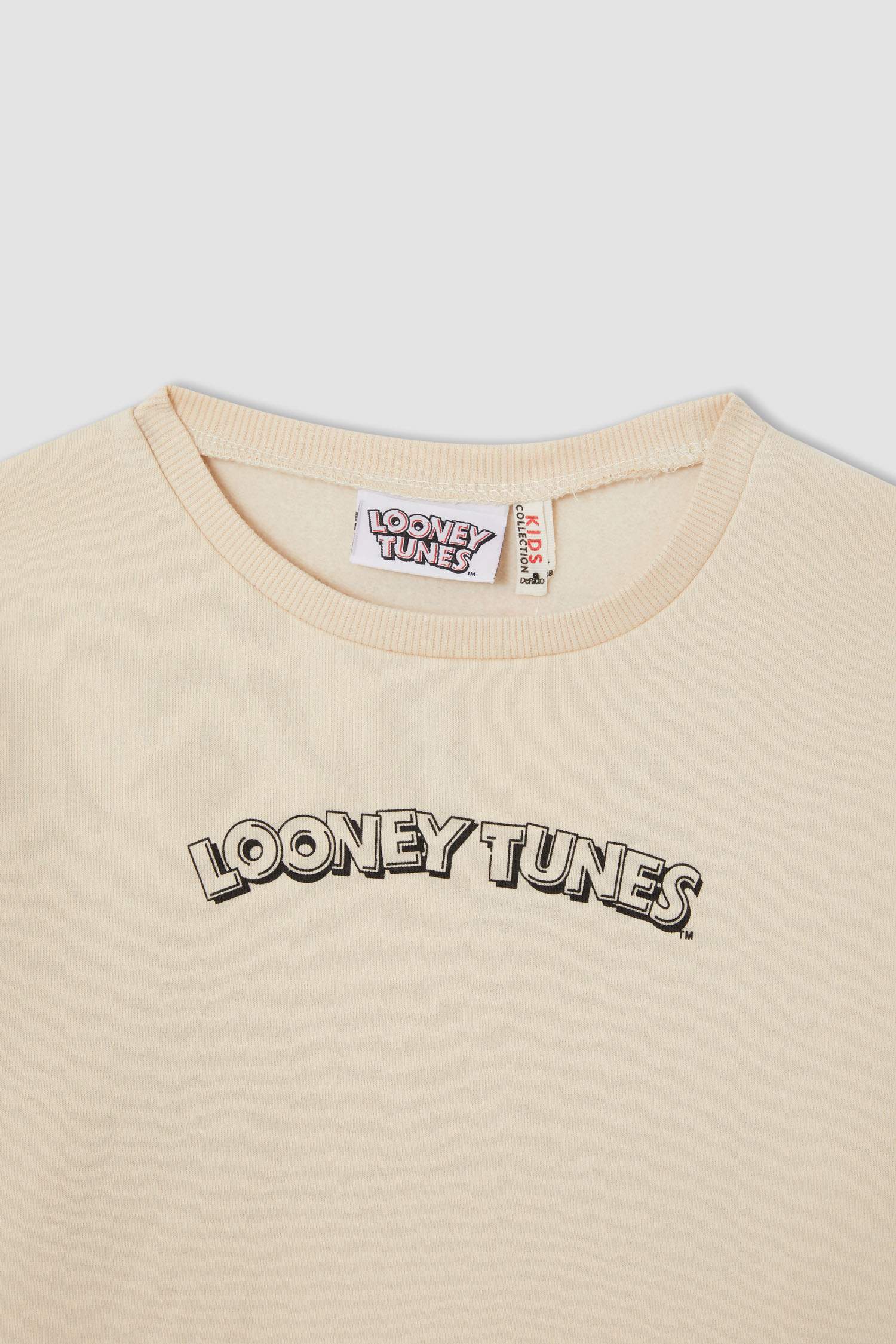 Kız Çocuk Looney Tunes Lisanslı Relax Fit Bisiklet Yaka İçi Yumuşak Tüylü Sırt Baskılı Sweatshirt