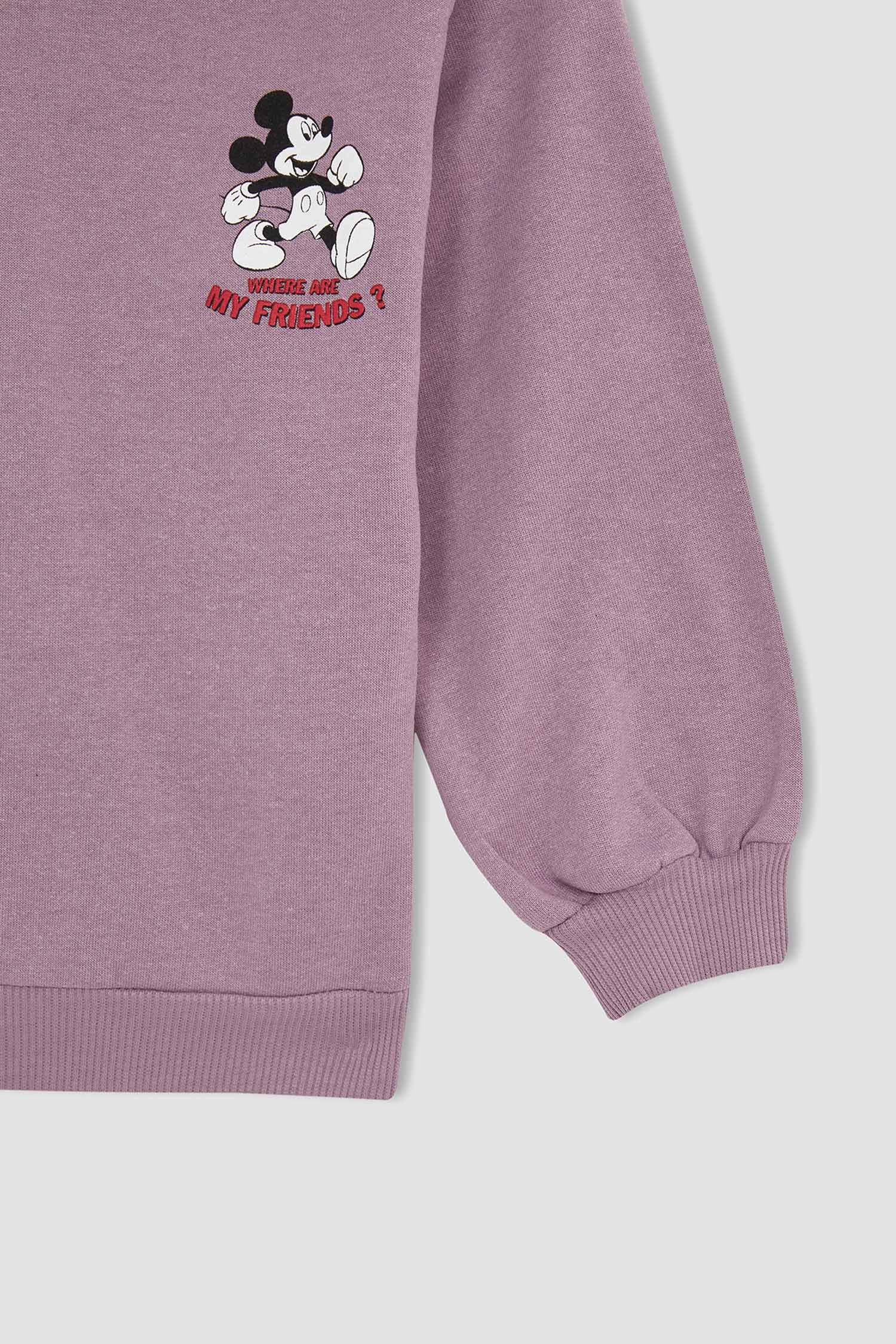 Kız Çocuk Mickey Mouse Lisanslı Coool Regular Fit Kapüşonlu Sweatshirt