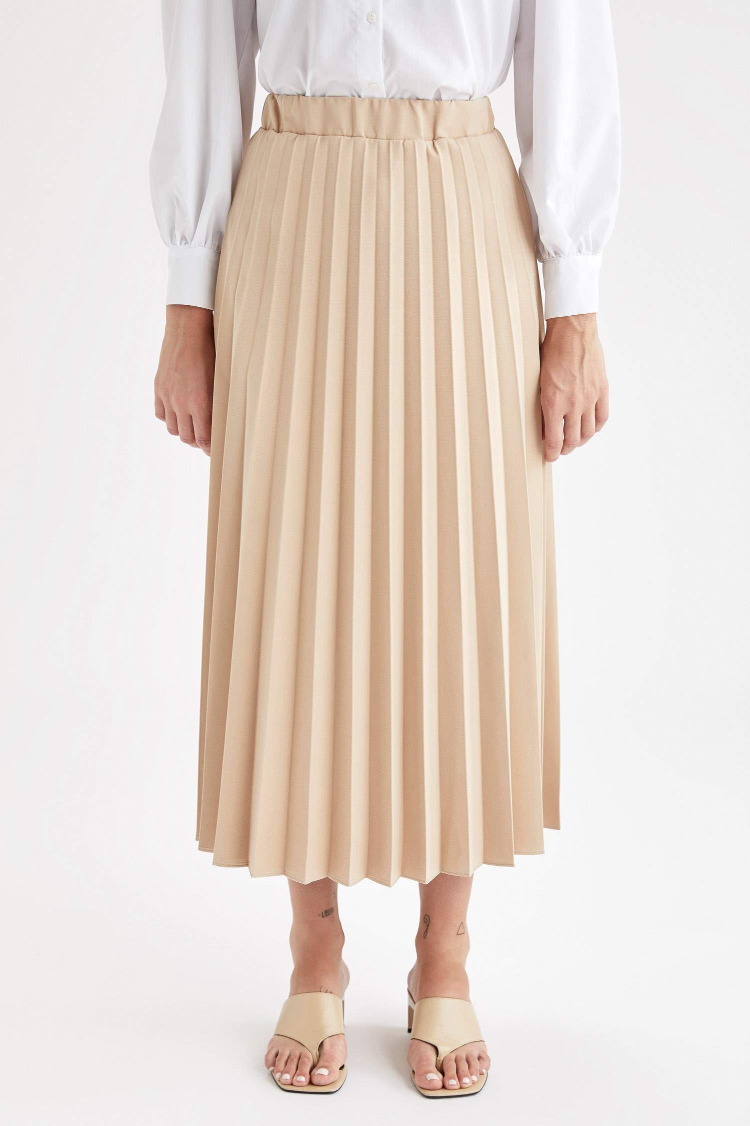 Regular Fit Piliseli Maxi Etek