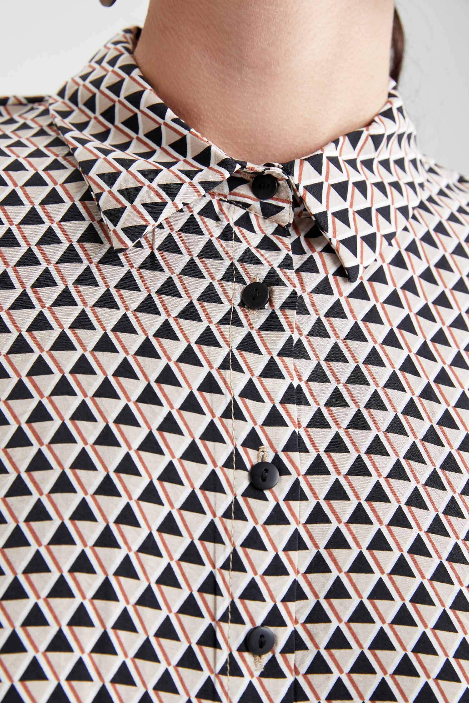 Geometrik Desenli Relax Fit A Kesim Gömlek Tunik