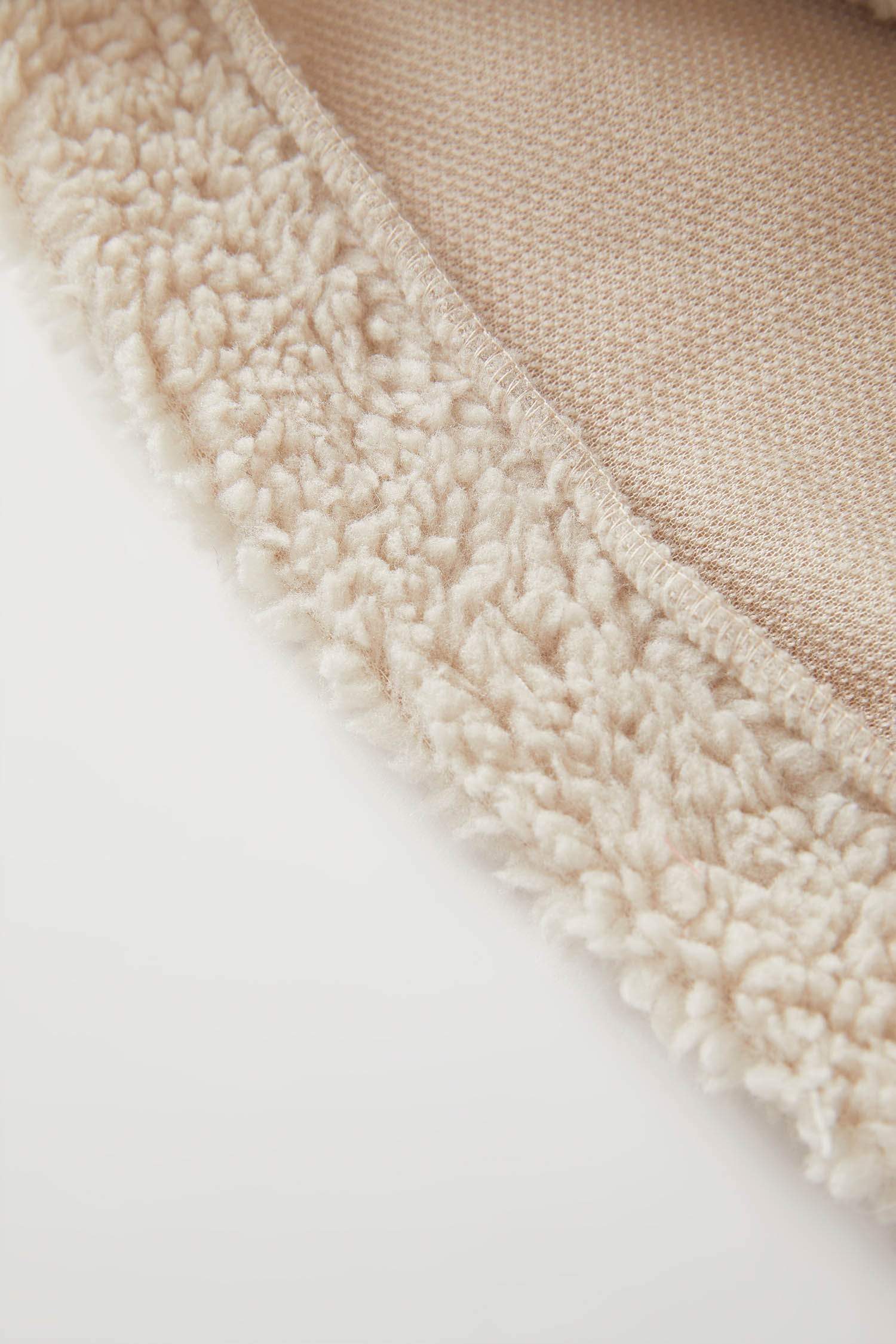 Erkek Bebek Dik Yaka Fermuarlı Peluş Isı Yalıtımlı Warmtech Hırka