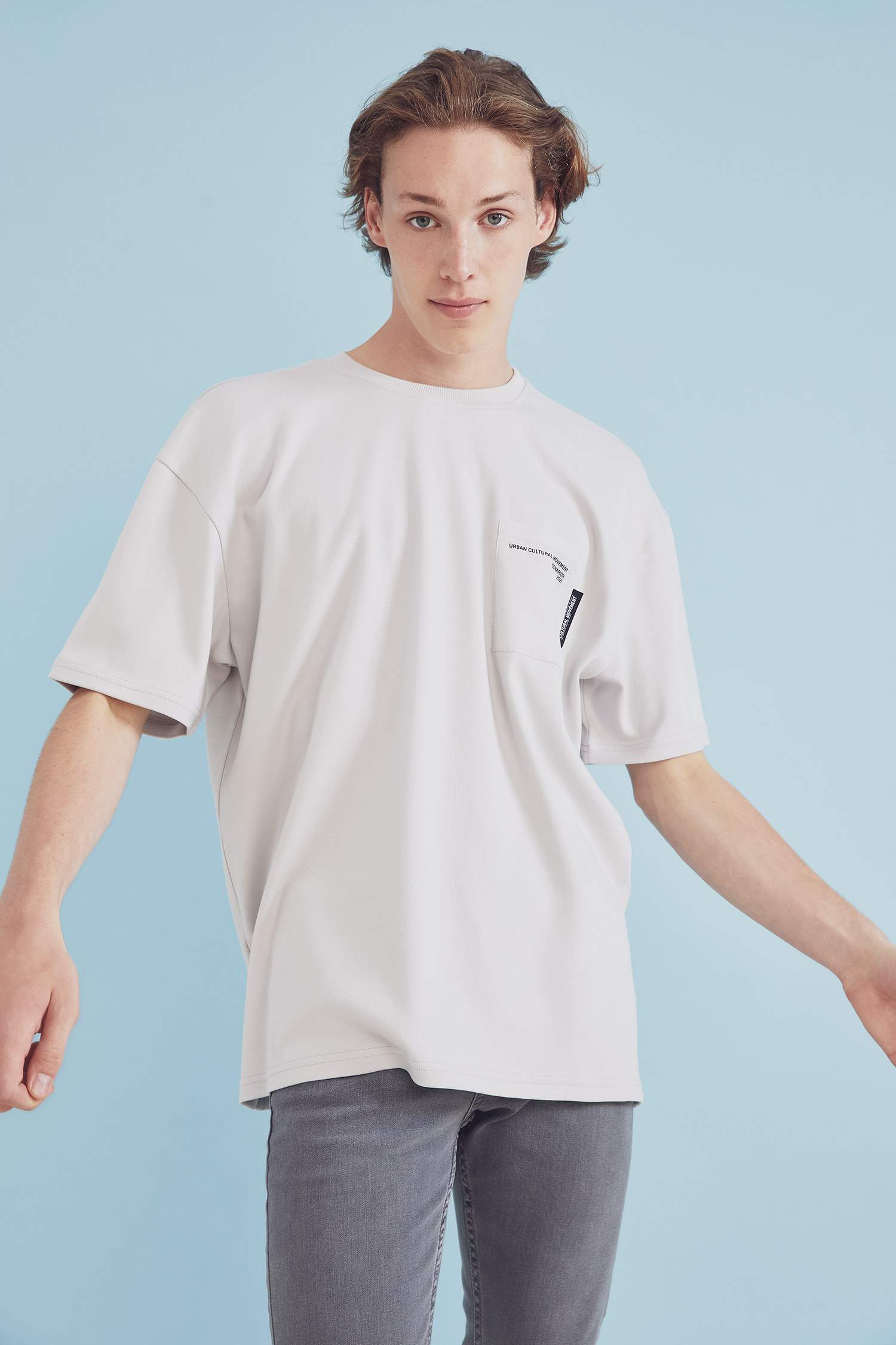 Coool Oversize Fit Bisiklet Yaka Baskılı Kısa Kollu Tişört