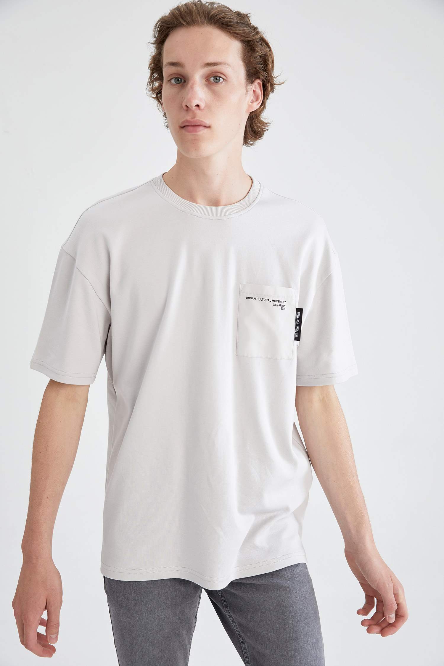 Coool Oversize Fit Bisiklet Yaka Baskılı Kısa Kollu Tişört