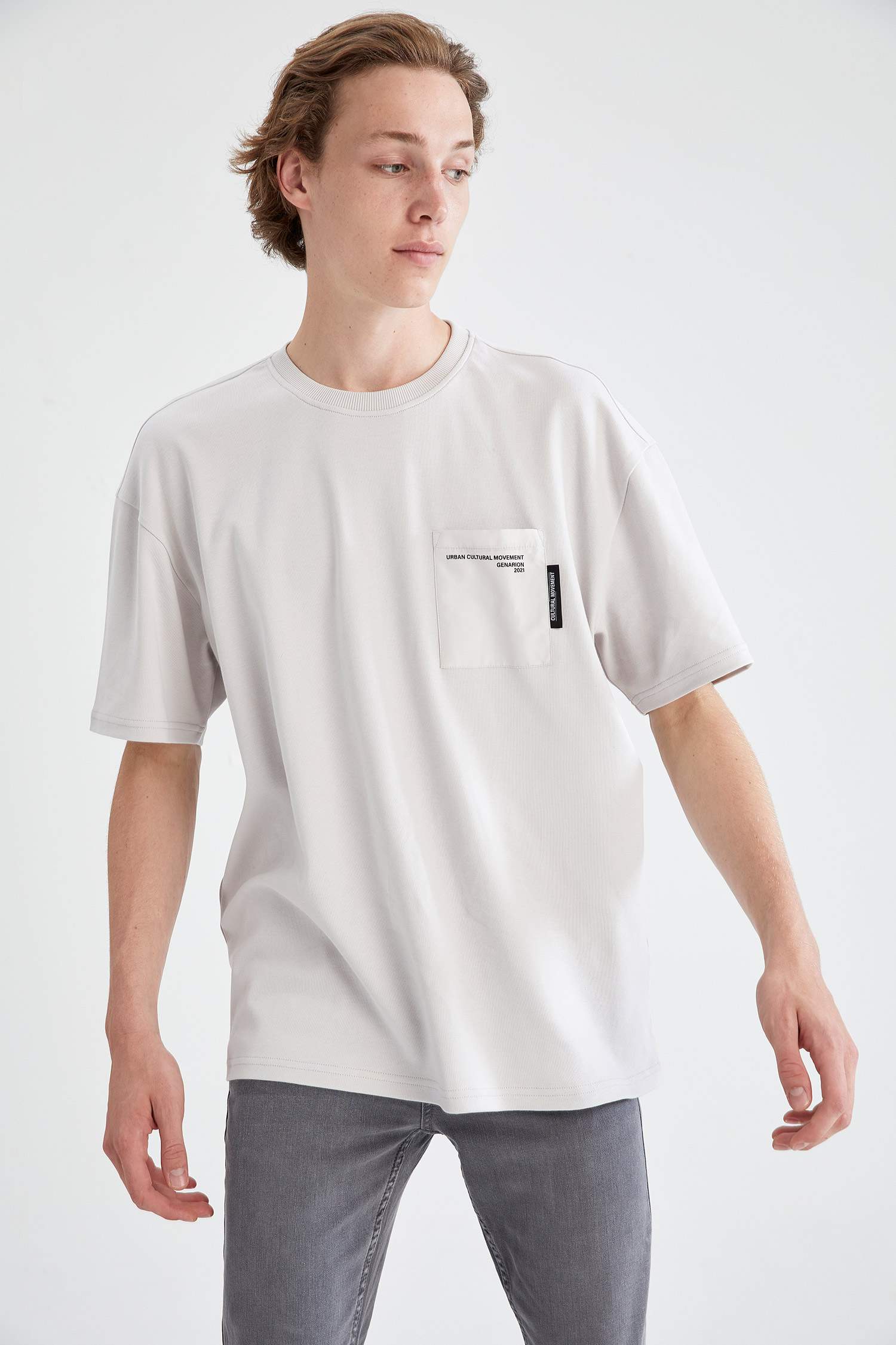 Coool Oversize Fit Bisiklet Yaka Baskılı Kısa Kollu Tişört