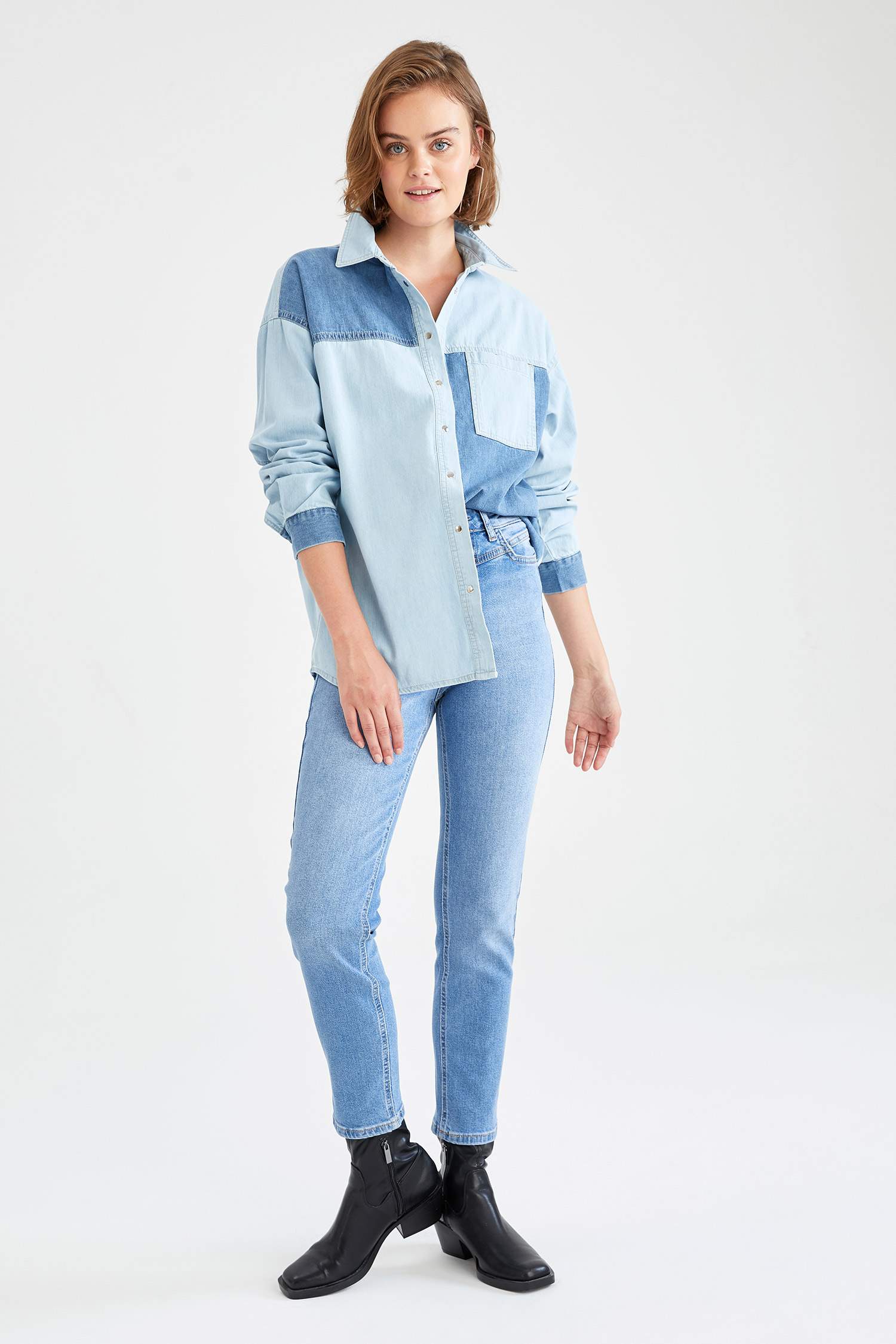 Vintage Slim Fit Yüksek Bel Jean Pantolon