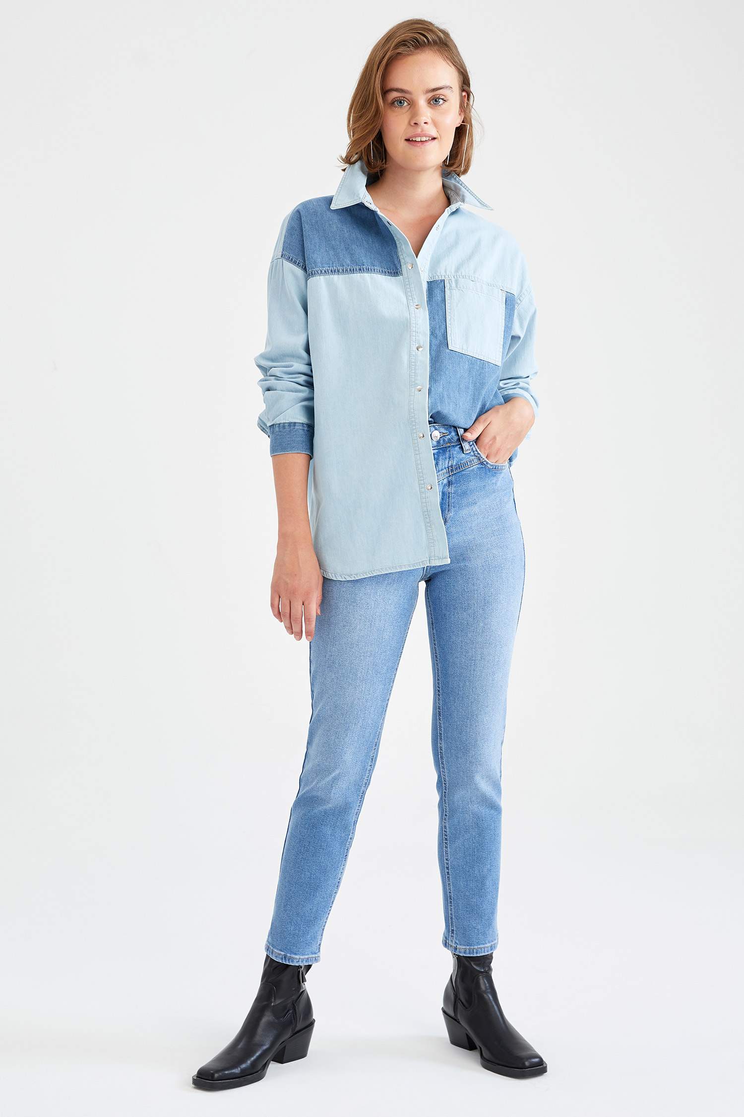 Vintage Slim Fit Yüksek Bel Jean Pantolon