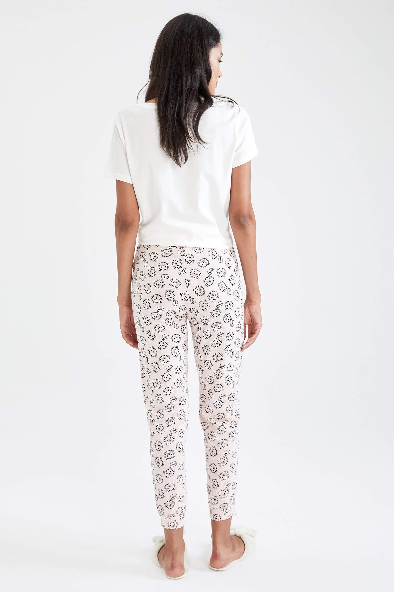Kedi Baskılı Relax Fit Jogger Pijama Altı