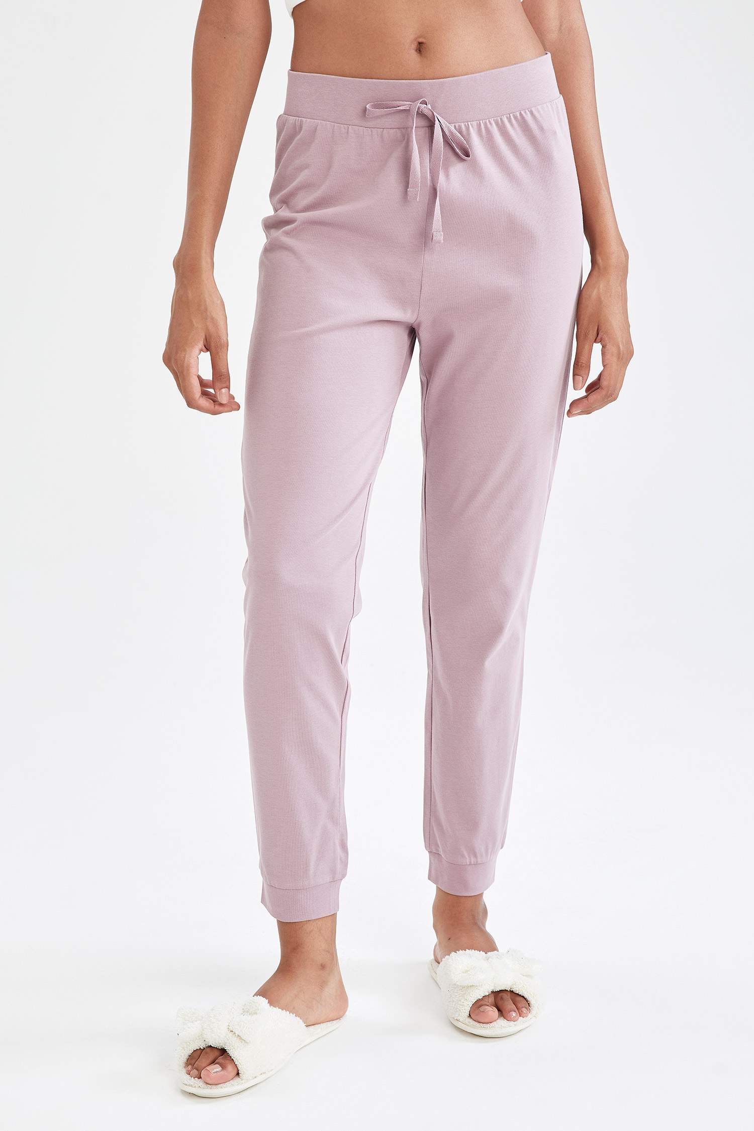 Basic Beli Bağcıklı Relax Fit Jogger Pijama Altı