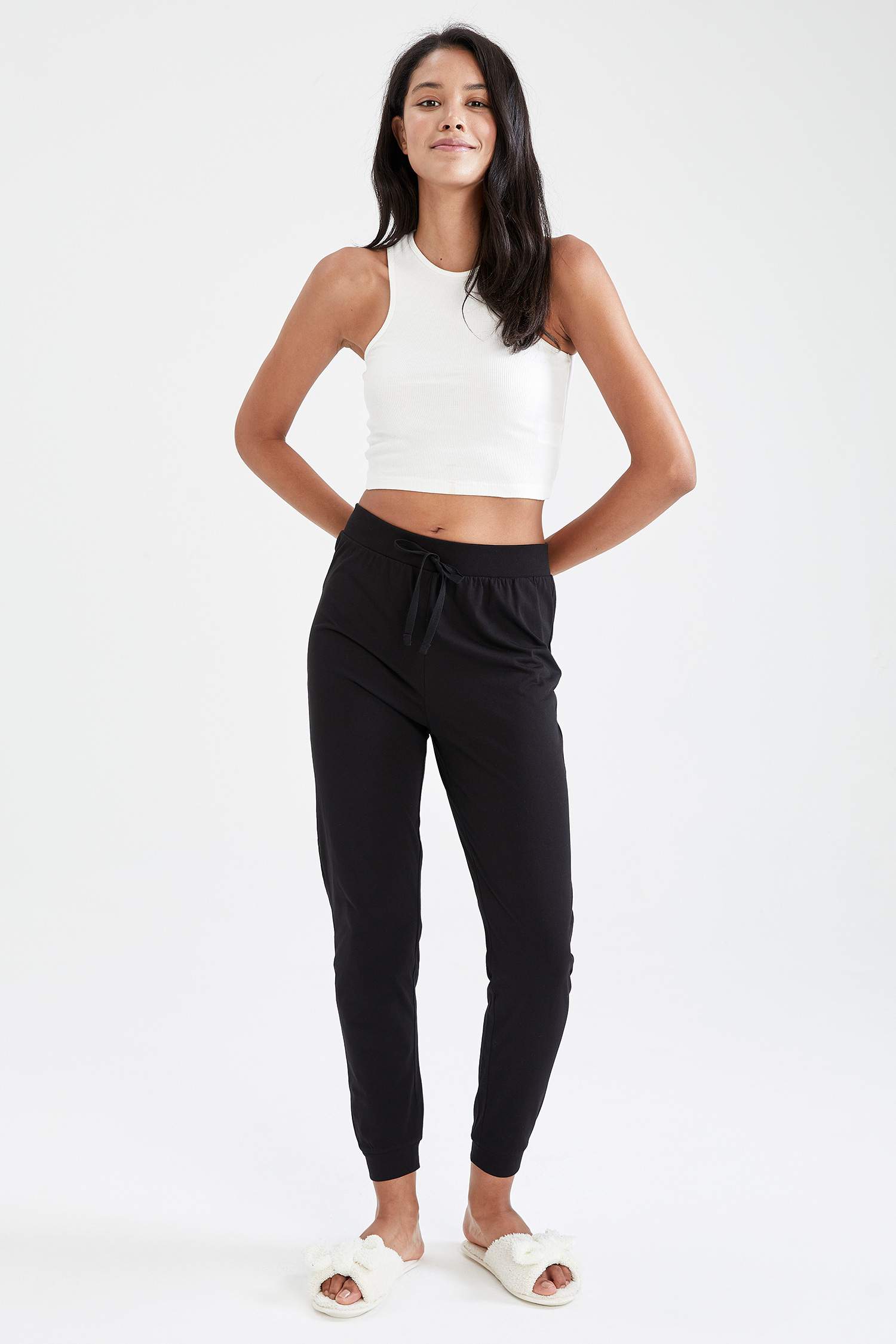 Pamuklu Beli Bağcıklı Relax Fit Jogger Eşofman Altı