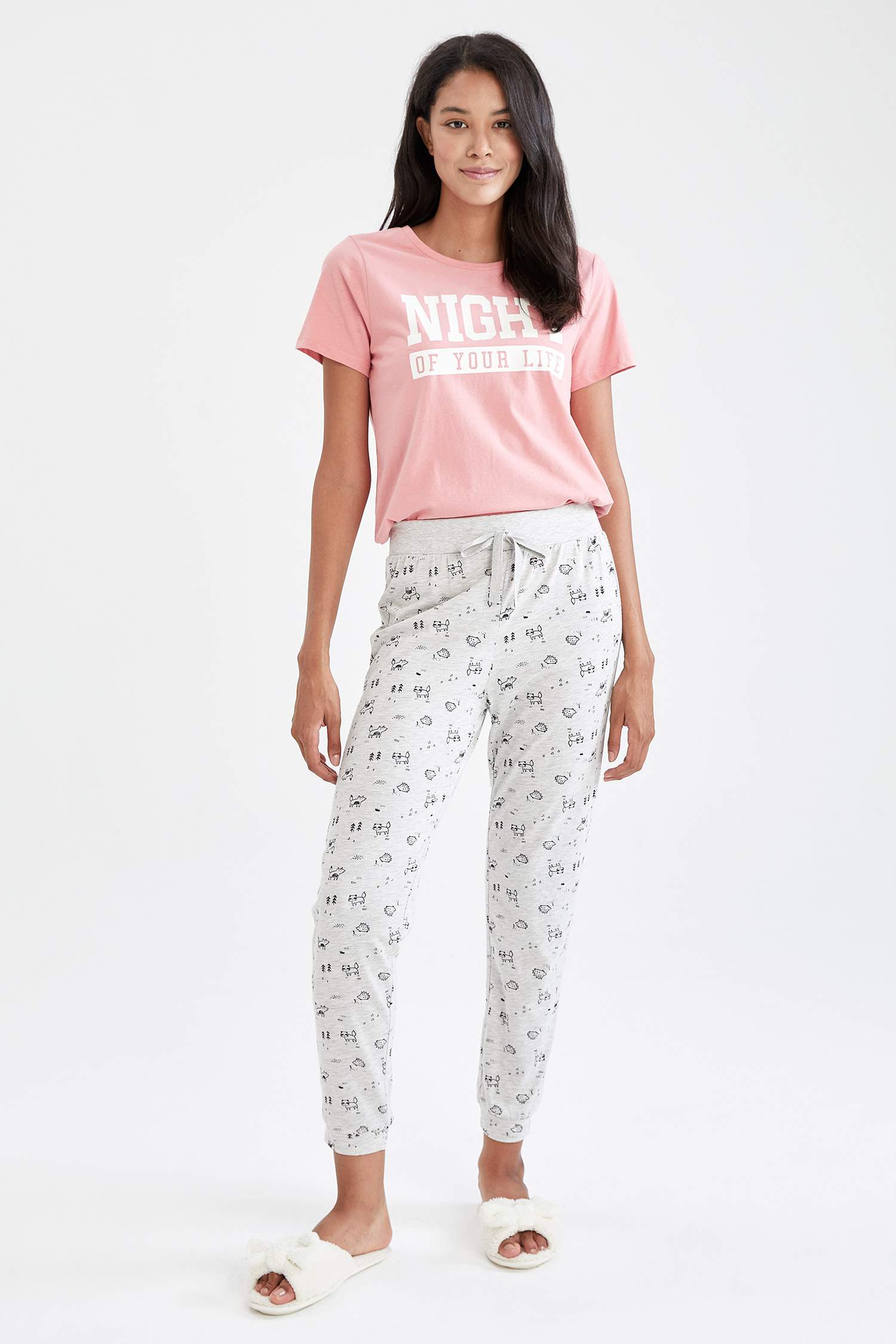 Hayvan Baskılı Relax Fit Jogger Pijama Altı