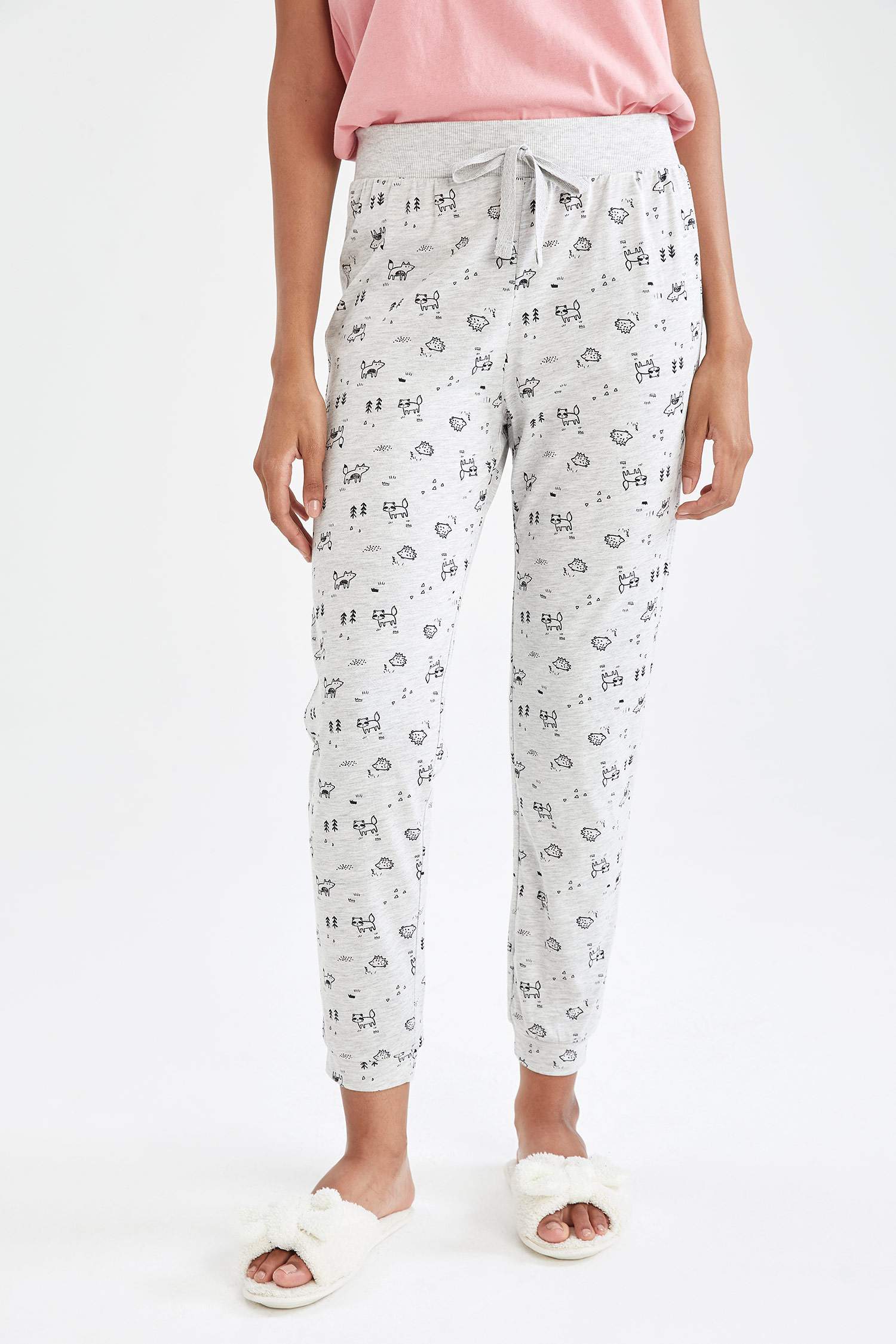 Hayvan Baskılı Relax Fit Jogger Pijama Altı