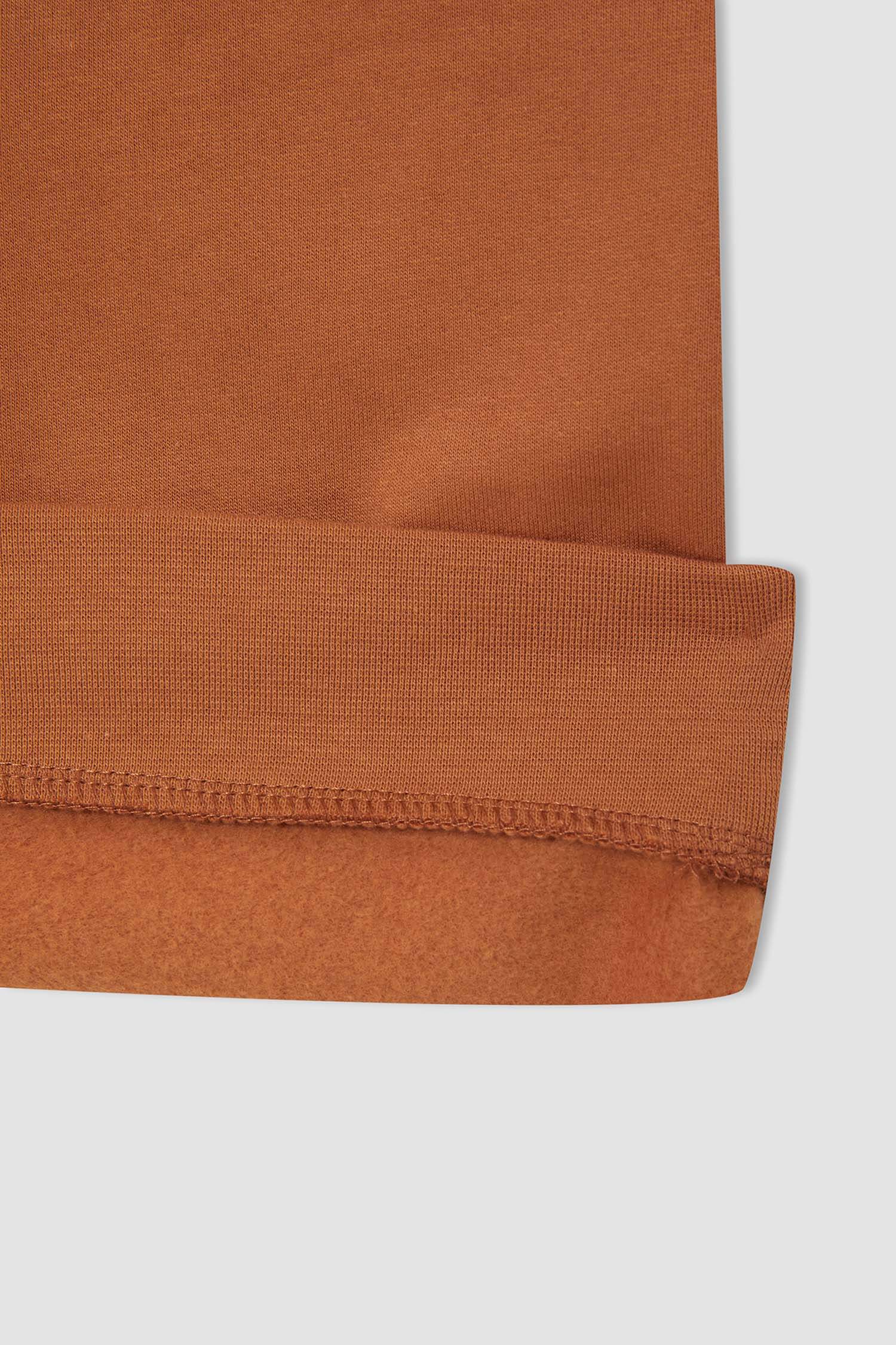Erkek Çocuk Relax Fit Baskılı Bisiklet Yaka Baskılı Pamuklu Sweatshirt