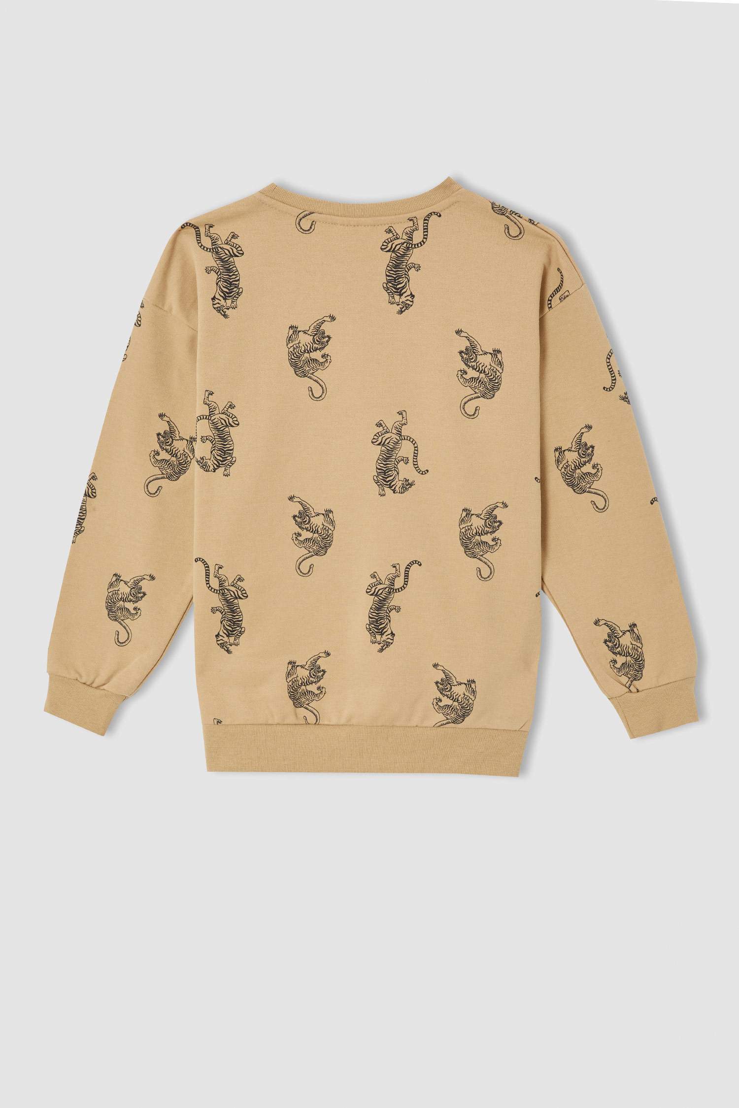 Erkek Çocuk Relax Fit Hayvan Desenli Bisiklet Yaka Sweatshirt
