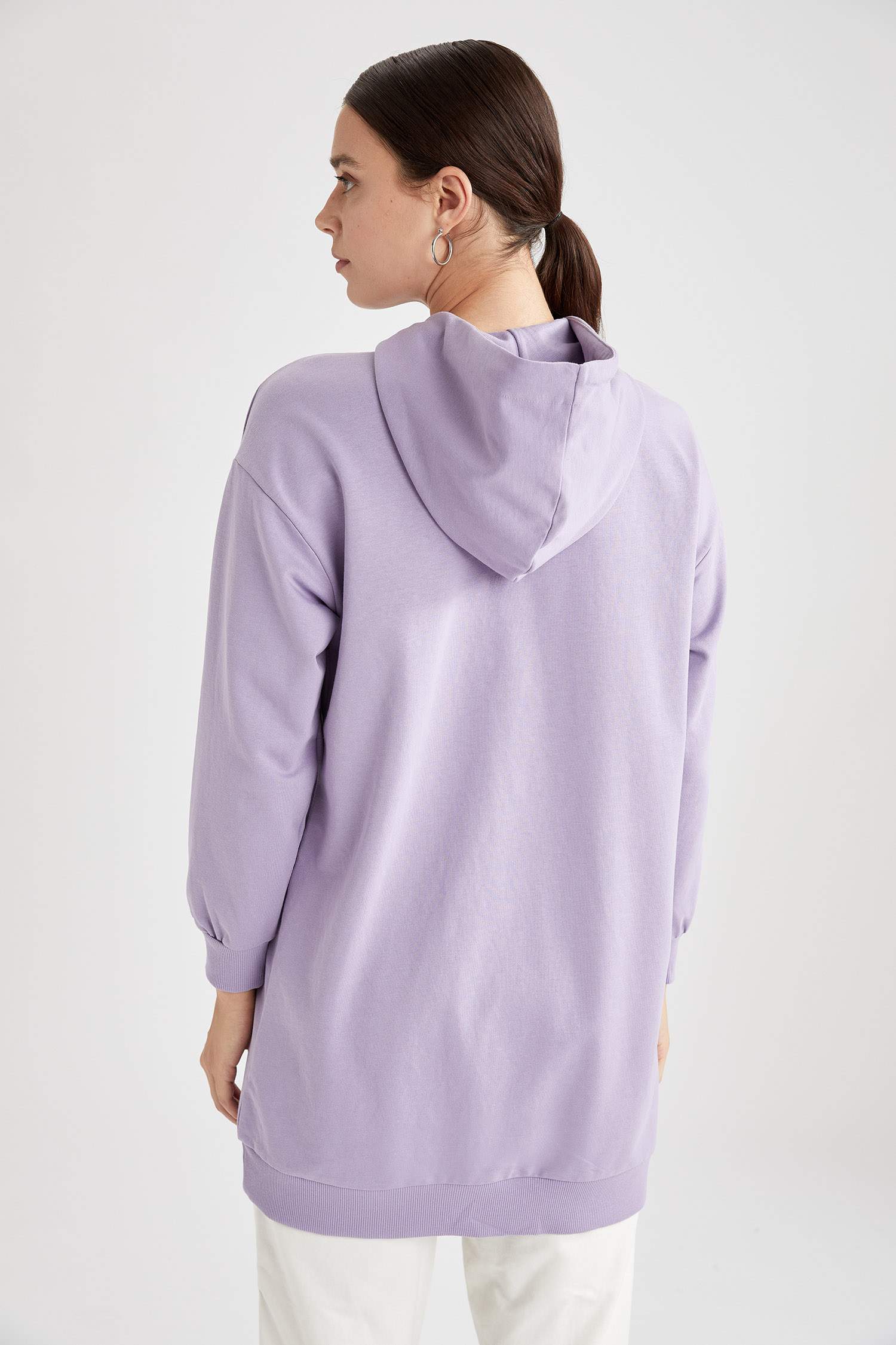 Regular Fit Kapüşonlu Cepli Sweat Tunik