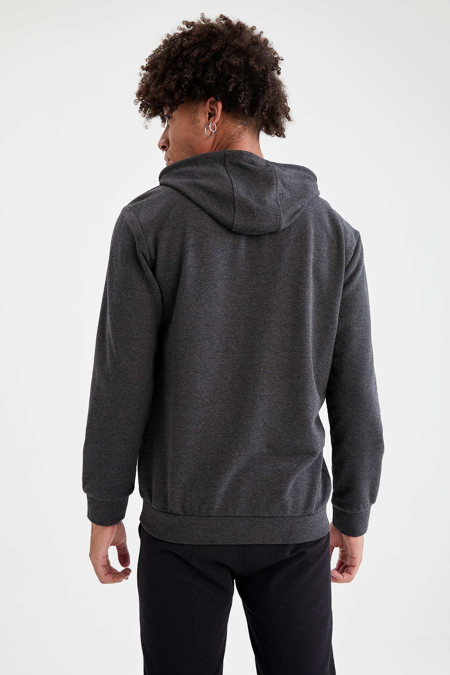 Regular Fit Kapüşonlu Uzun Kollu Pamuklu Sweatshirt