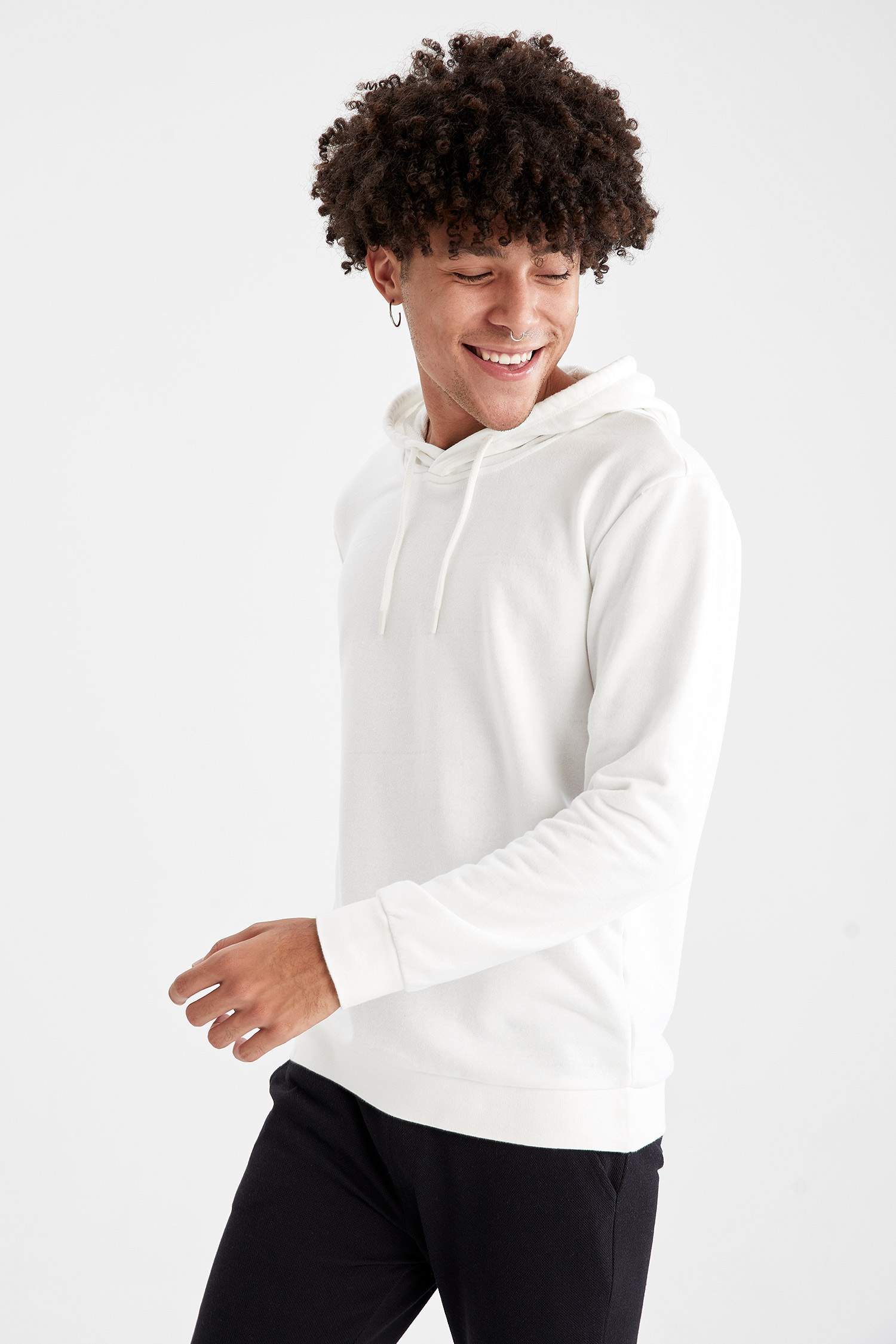 Regular Fit Kapüşonlu Uzun Kollu Pamuklu Sweatshirt