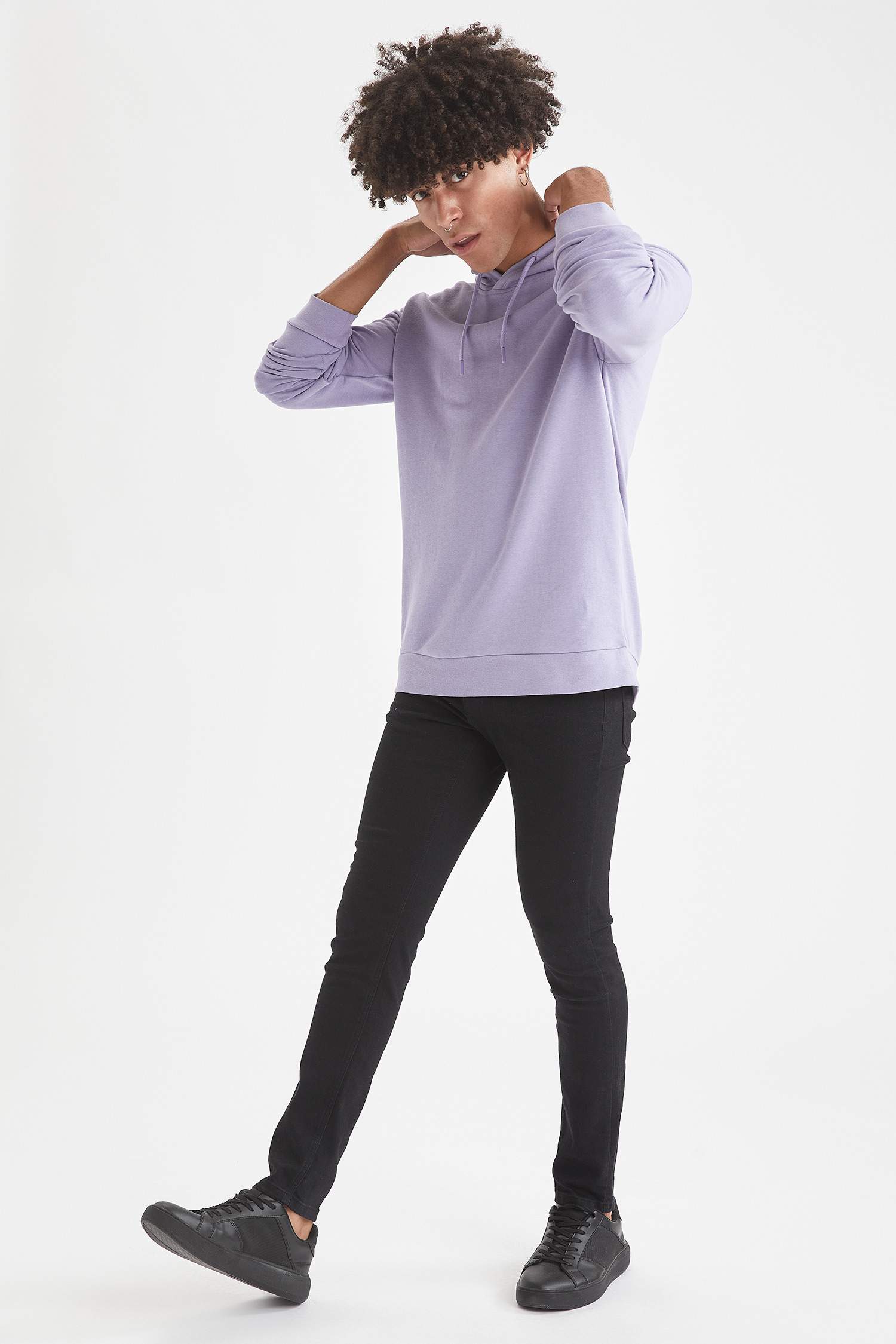 Regular Fit Kapüşonlu Uzun Kollu Pamuklu Sweatshirt