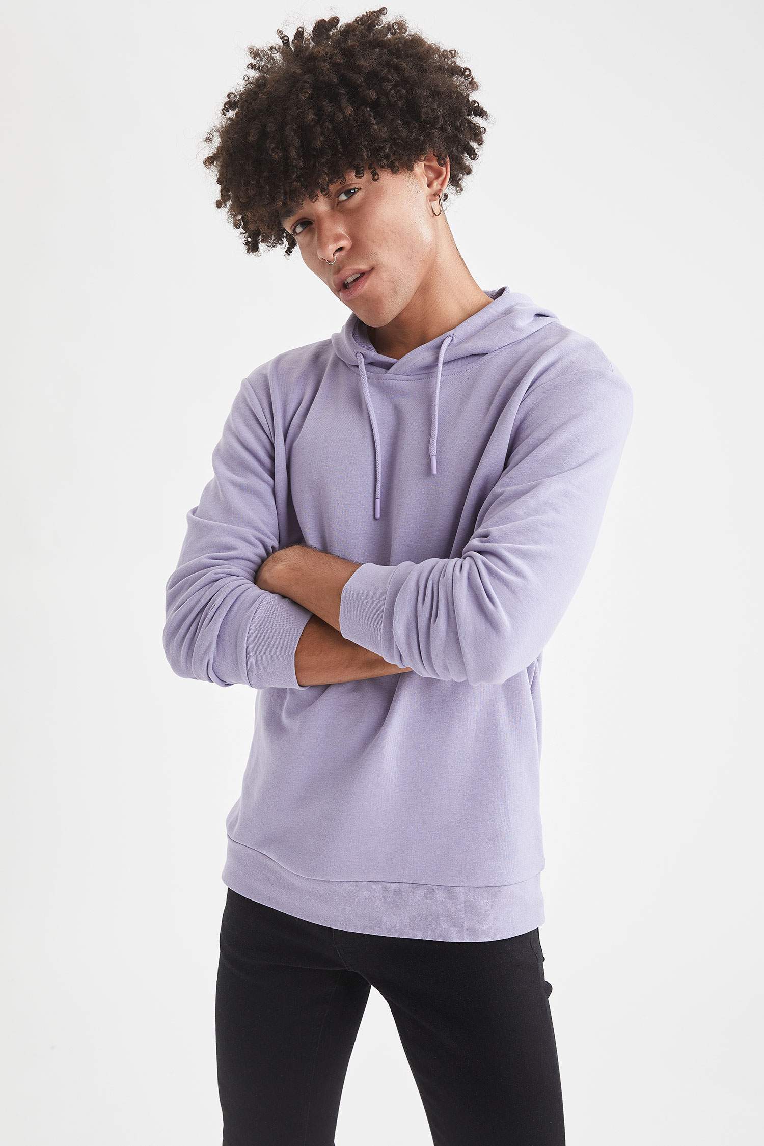 Regular Fit Kapüşonlu Uzun Kollu Pamuklu Sweatshirt