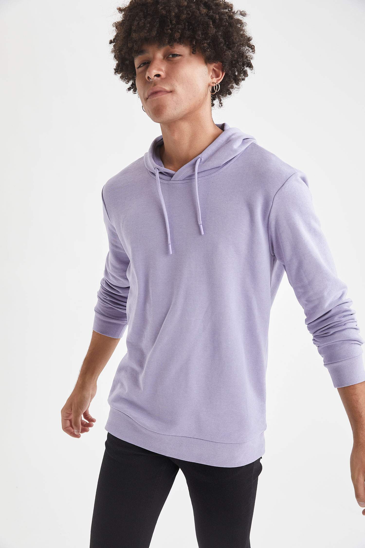 Regular Fit Kapüşonlu Uzun Kollu Pamuklu Sweatshirt