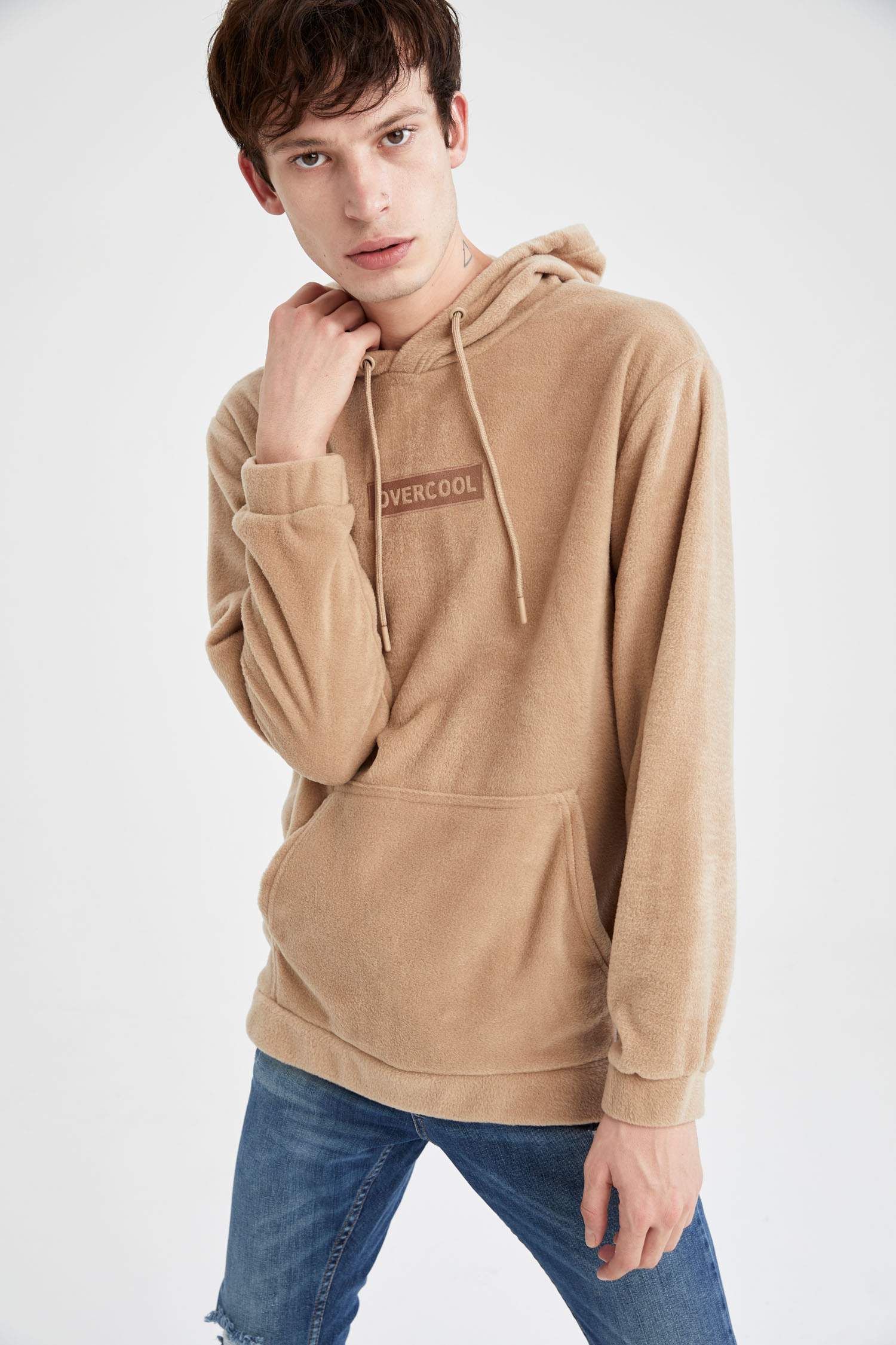 Regular Fit Kanguru Cepli Isı Yalıtımlı Warmtech Uzun Kollu Sweatshirt