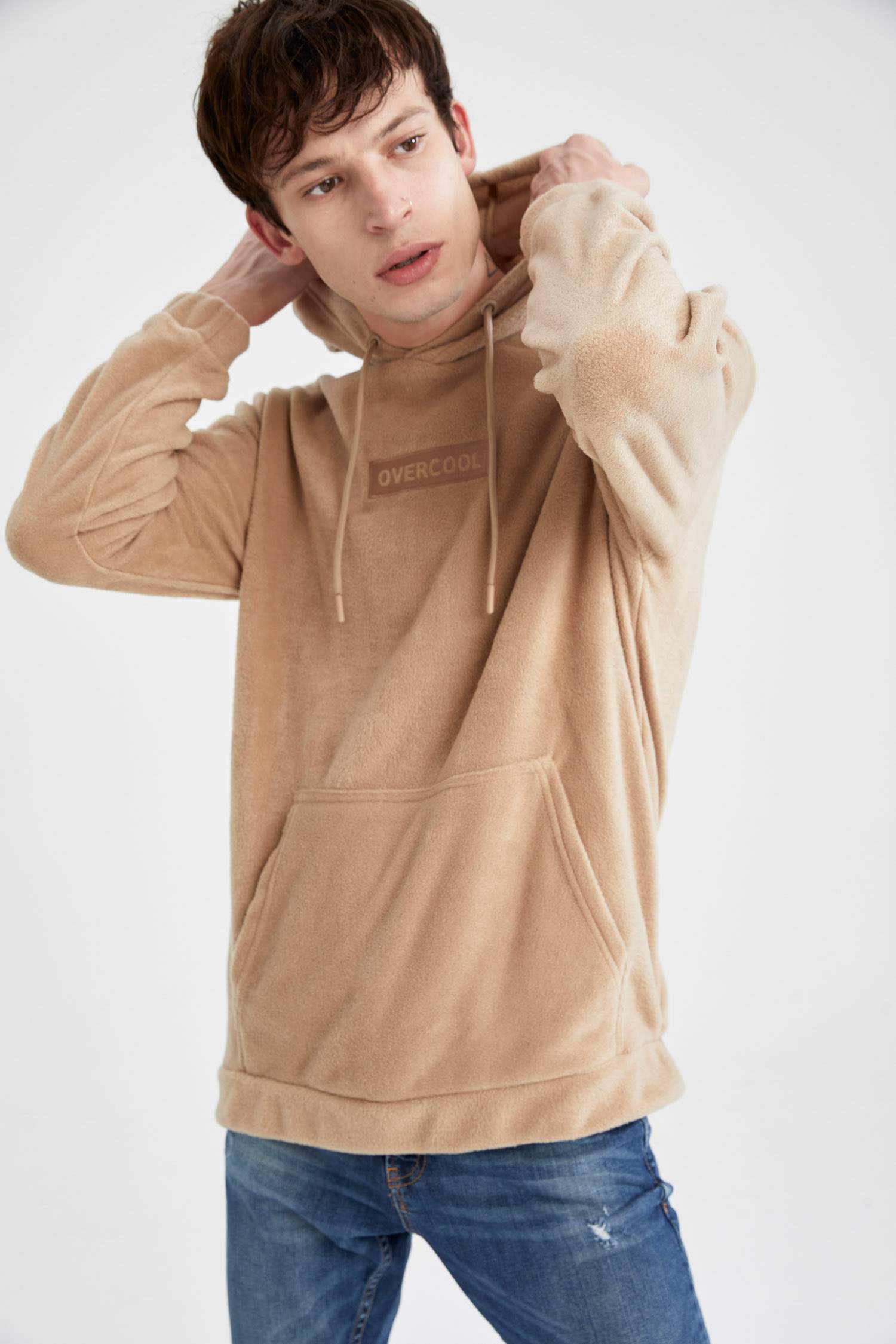 Regular Fit Kanguru Cepli Isı Yalıtımlı Warmtech Uzun Kollu Sweatshirt