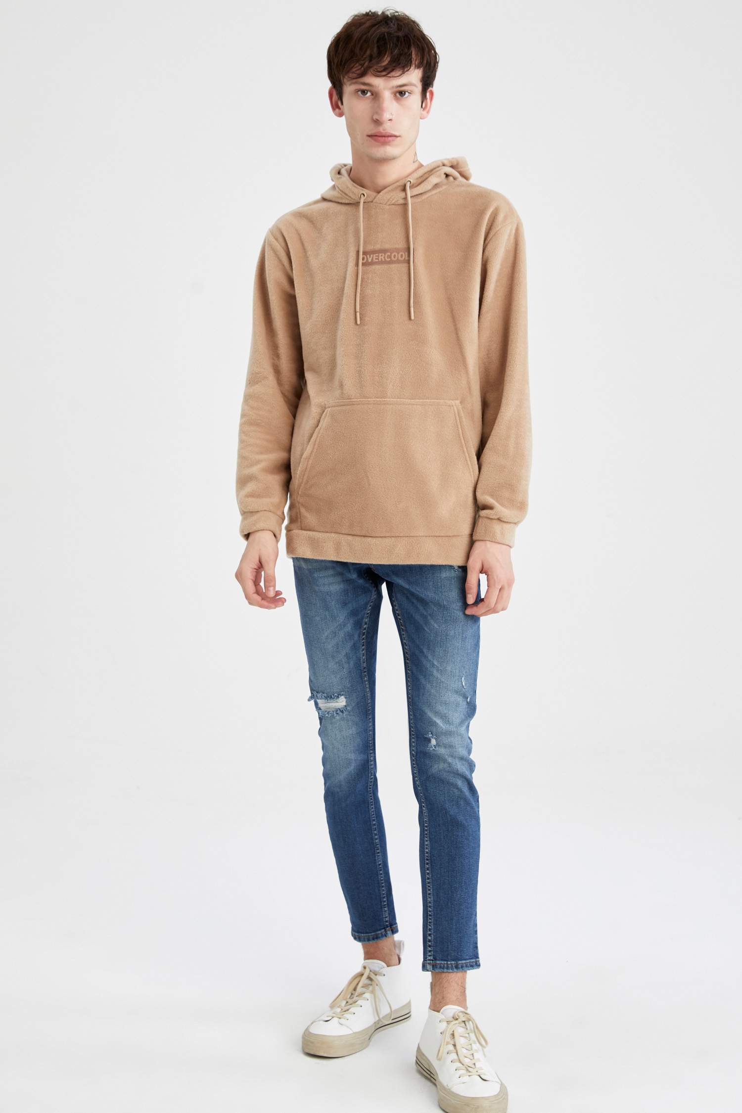 Regular Fit Kanguru Cepli Isı Yalıtımlı Warmtech Uzun Kollu Sweatshirt