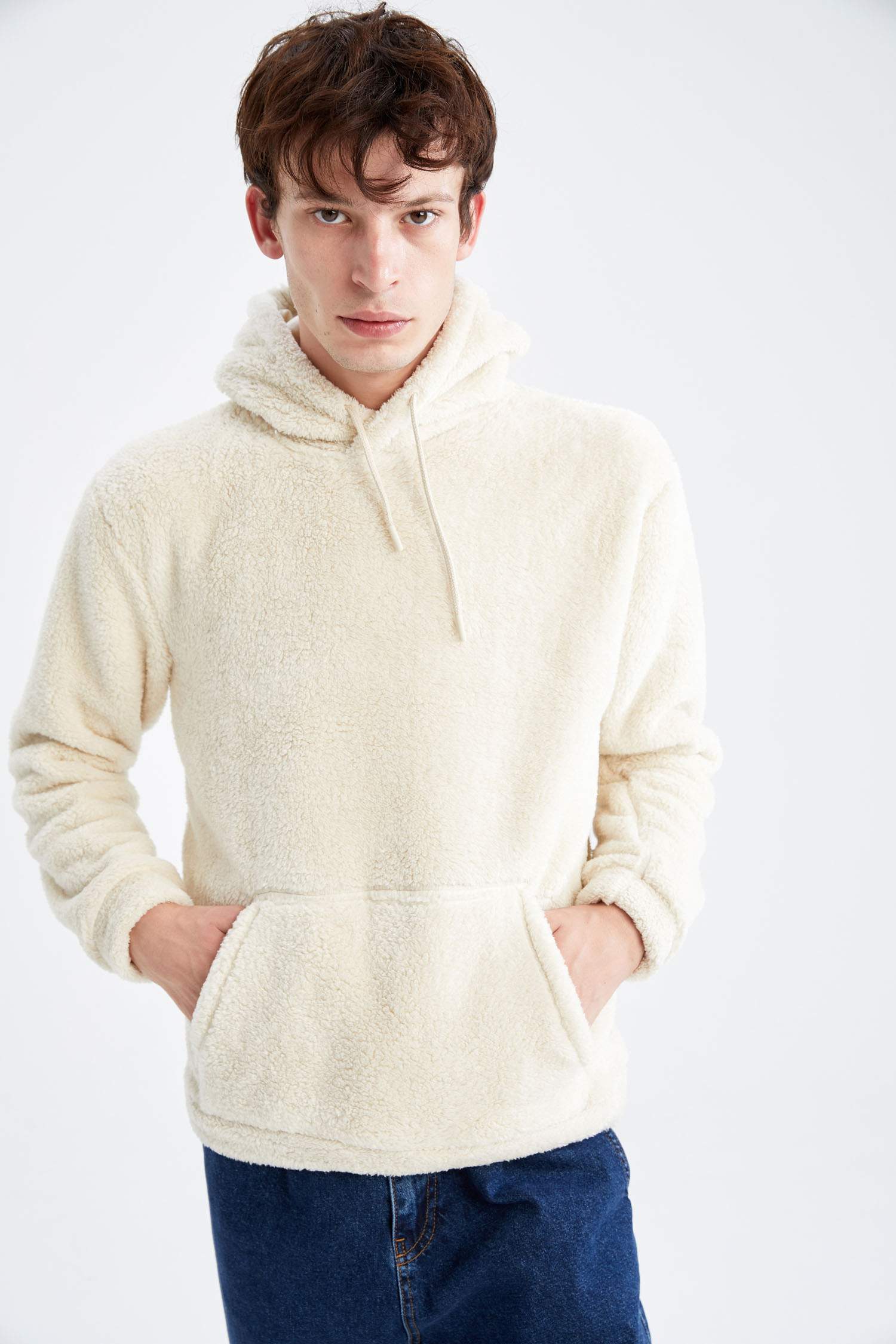 Regular Fit Kapüşonlu Kanguru Cepli Isı Yalıtımlı Warmtech Uzun Kollu Sweatshirt