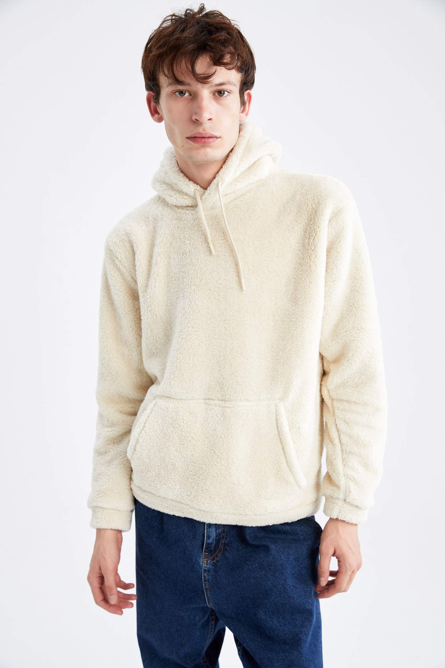 Regular Fit Kapüşonlu Kanguru Cepli Isı Yalıtımlı Warmtech Uzun Kollu Sweatshirt