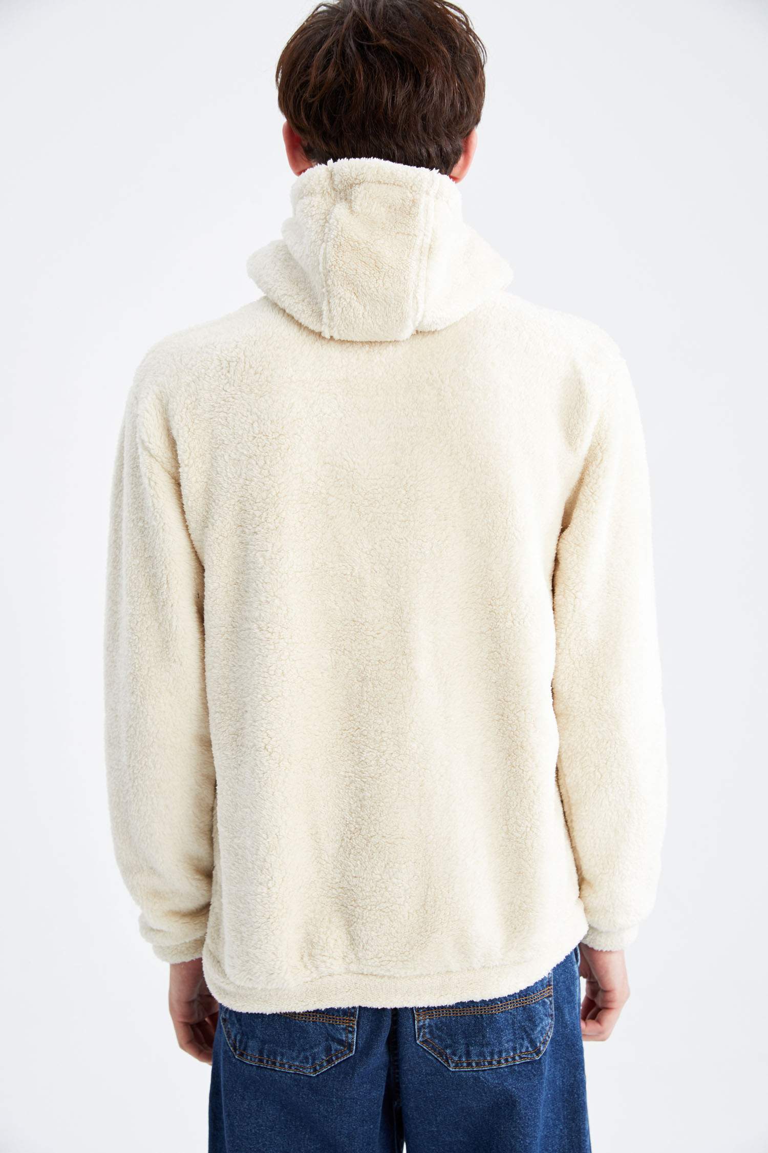 Regular Fit Kapüşonlu Kanguru Cepli Isı Yalıtımlı Warmtech Uzun Kollu Sweatshirt