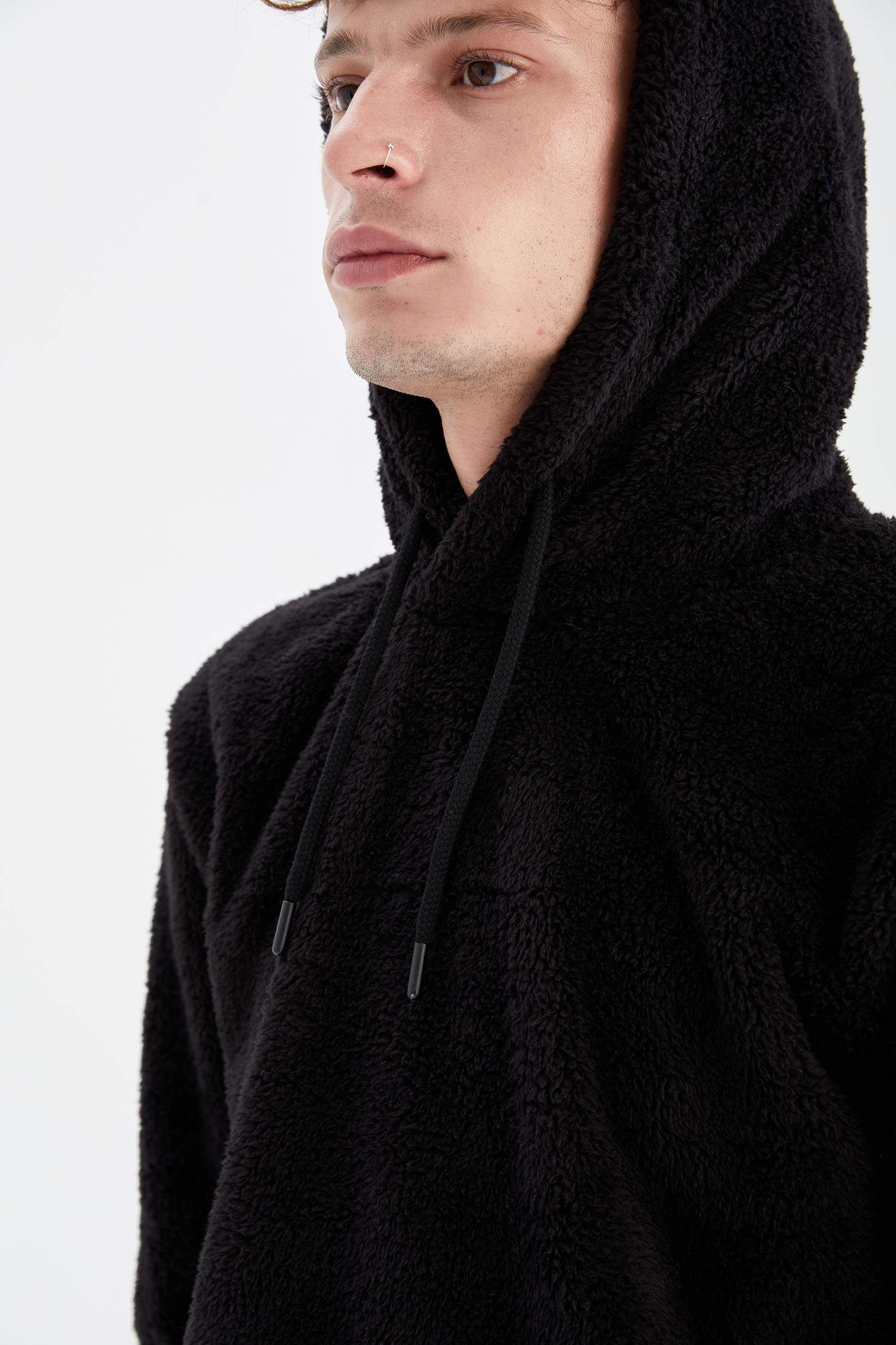 Regular Fit Kapüşonlu Kanguru Cepli Isı Yalıtımlı Warmtech Uzun Kollu Sweatshirt