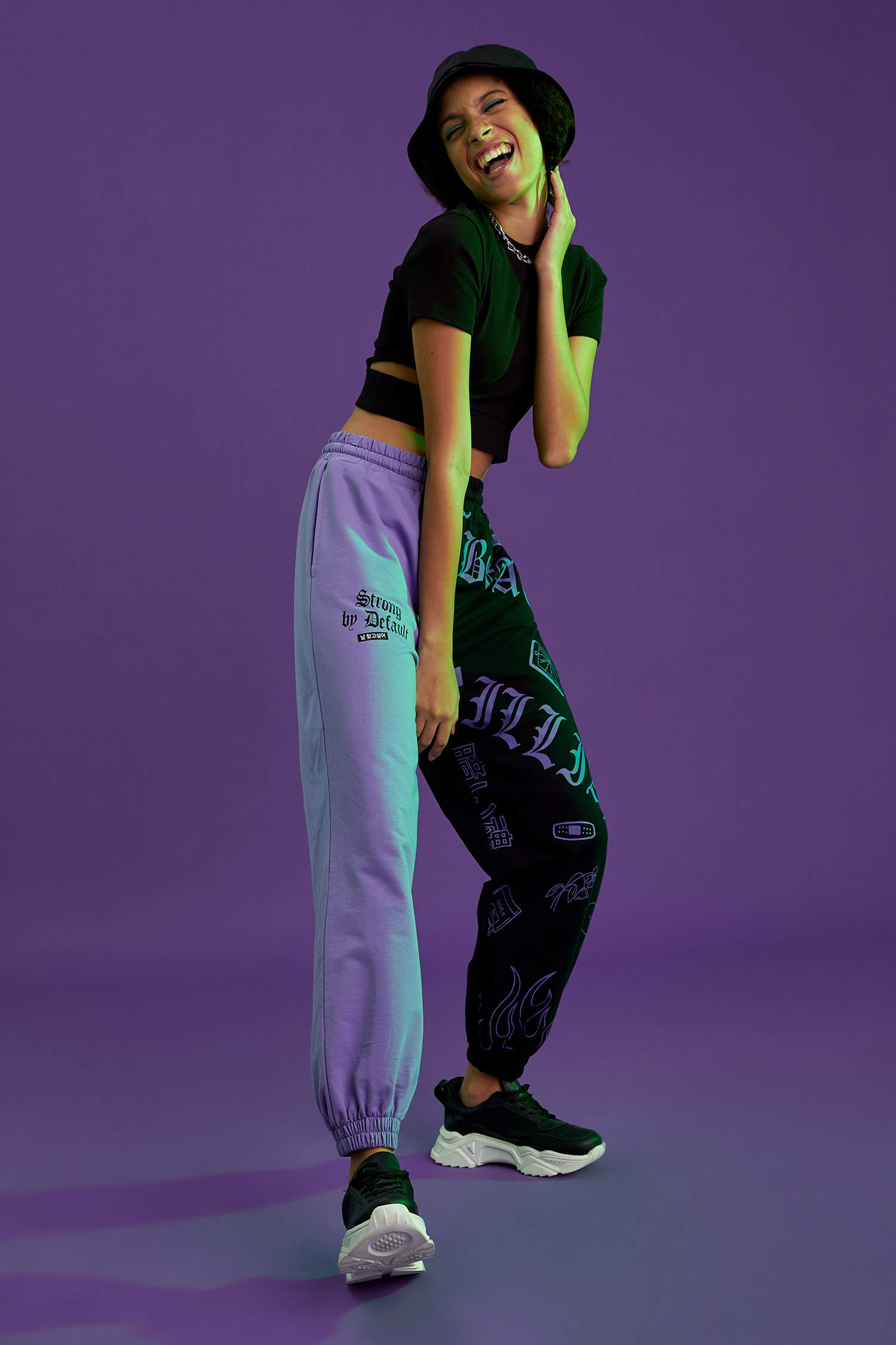 Cepli Oversize Fit Baskılı Jogger Eşofman Altı