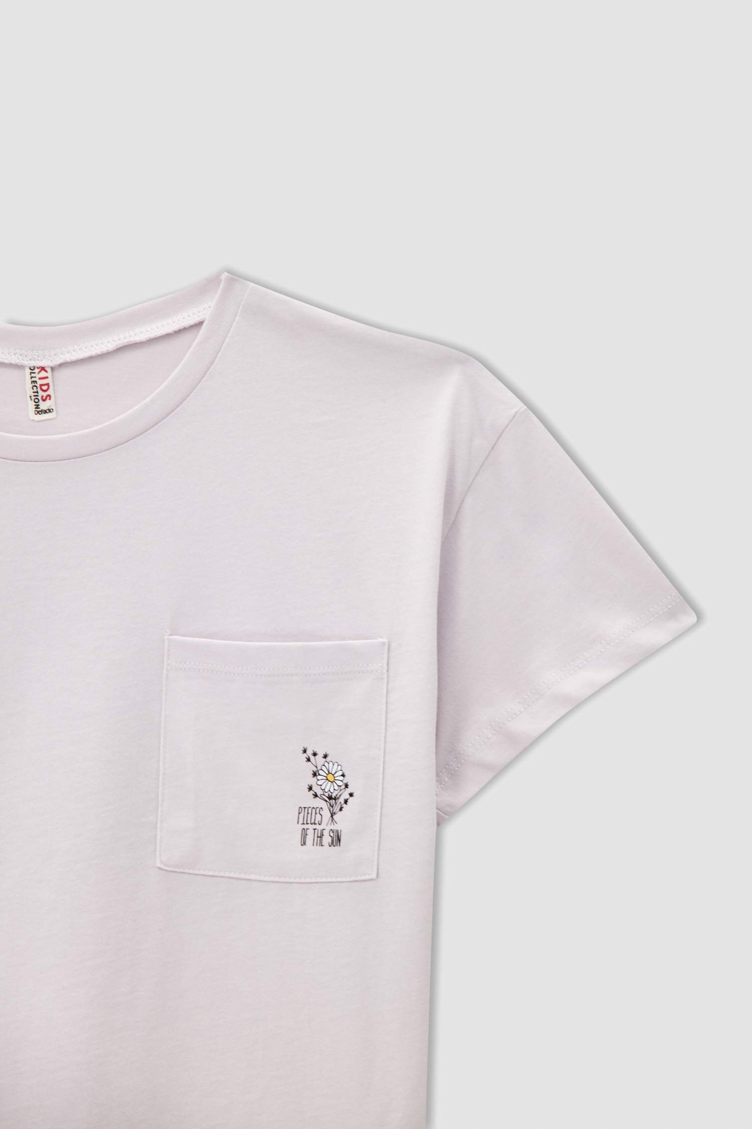 Kız Çocuk Oversize Fit Papatya Baskılı Kısa Kollu Tişört