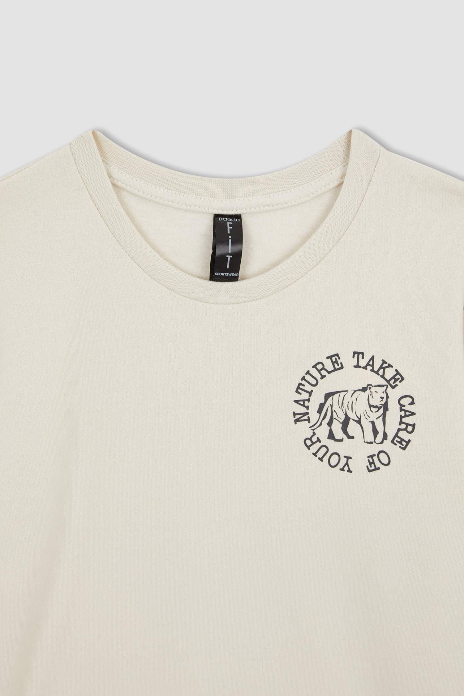 Erkek Çocuk Regular Fit Hayvan Desenli Bisiklet Yaka Sırt Baskılı Sweatshirt