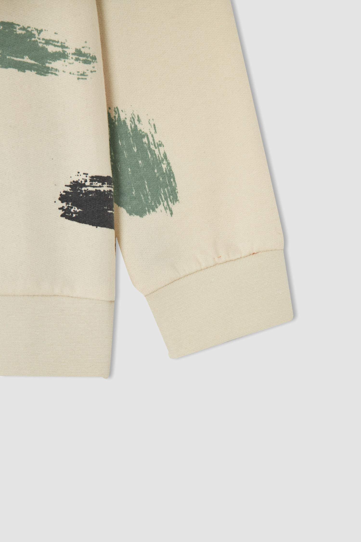 Erkek Çocuk Regular Fit Geometrik Desenli Bisiklet Yaka Sweatshirt