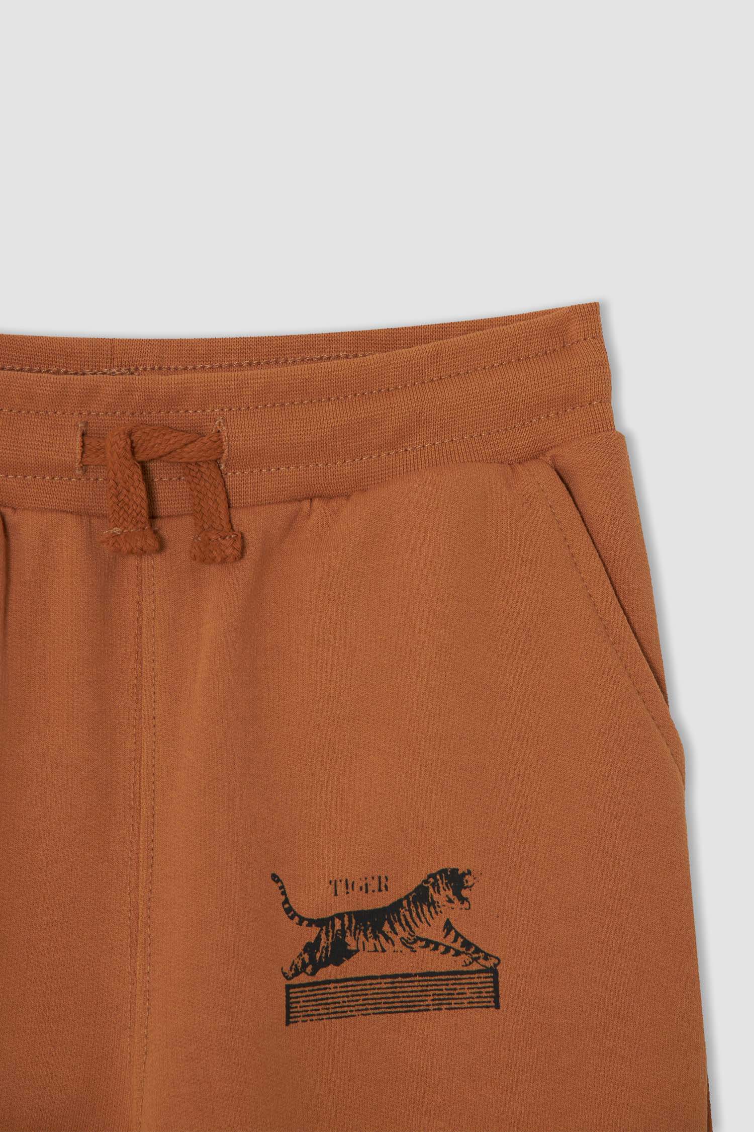 Erkek Çocuk Regular Fit Kaplan Baskılı Jogger Eşofman Altı