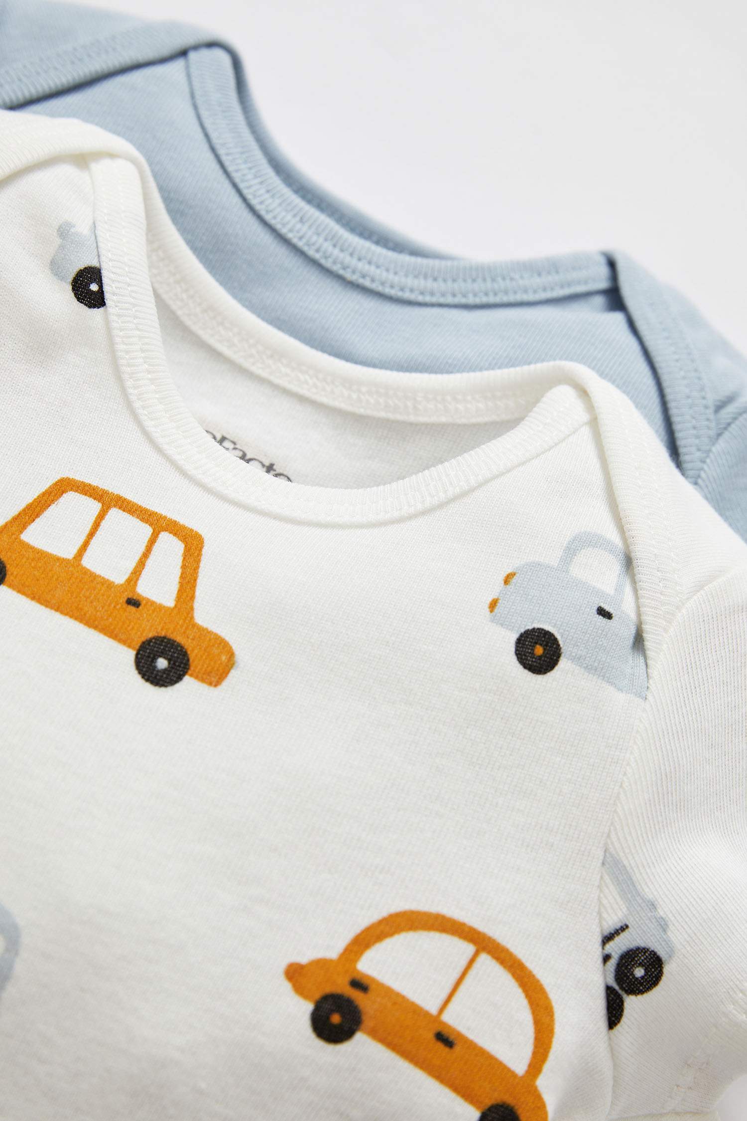 Erkek Bebek Araba Desenli Uzun Kollu Yeni Doğan Pamuklu 2'li Çıtçıtlı Body