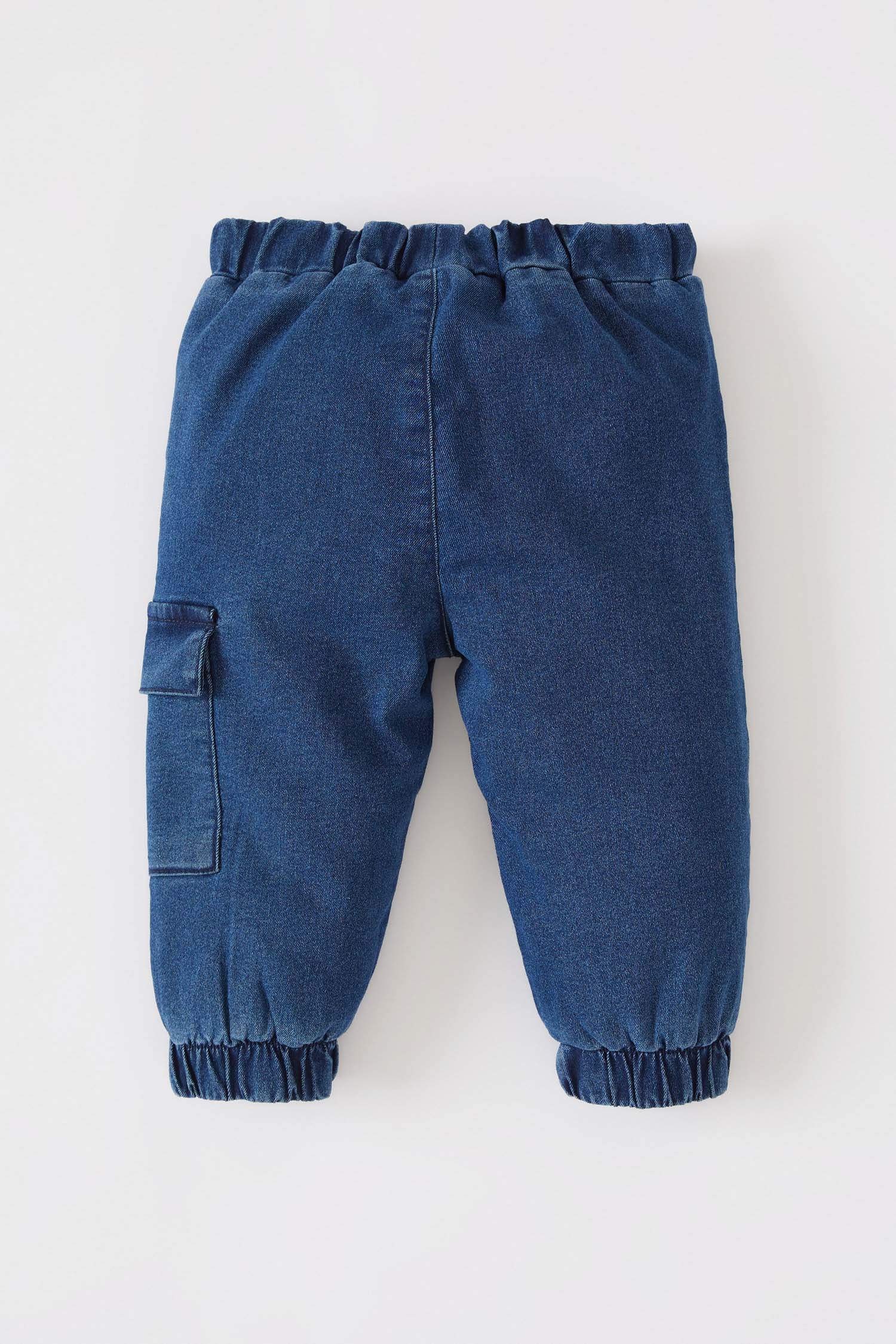 Erkek Bebek Esnek Belli Cepli Polar Astarlı Jean Pantolon