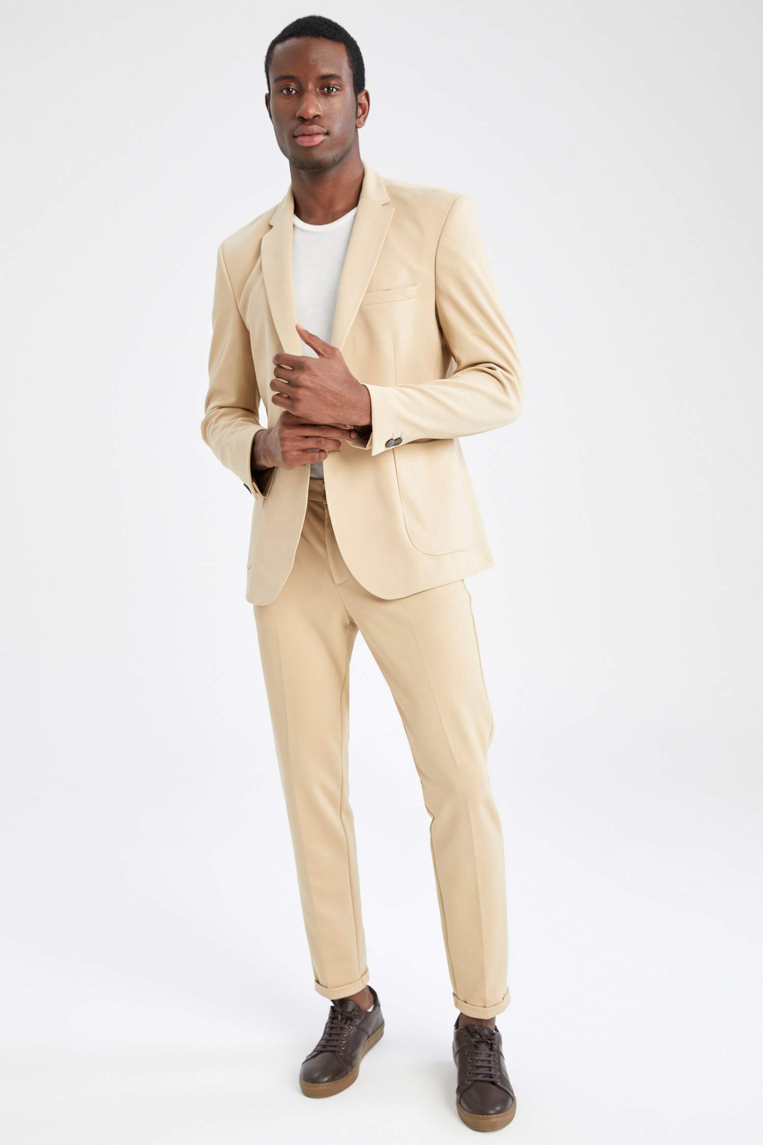 Slim Fit Yarım Astar Blazer Ceket