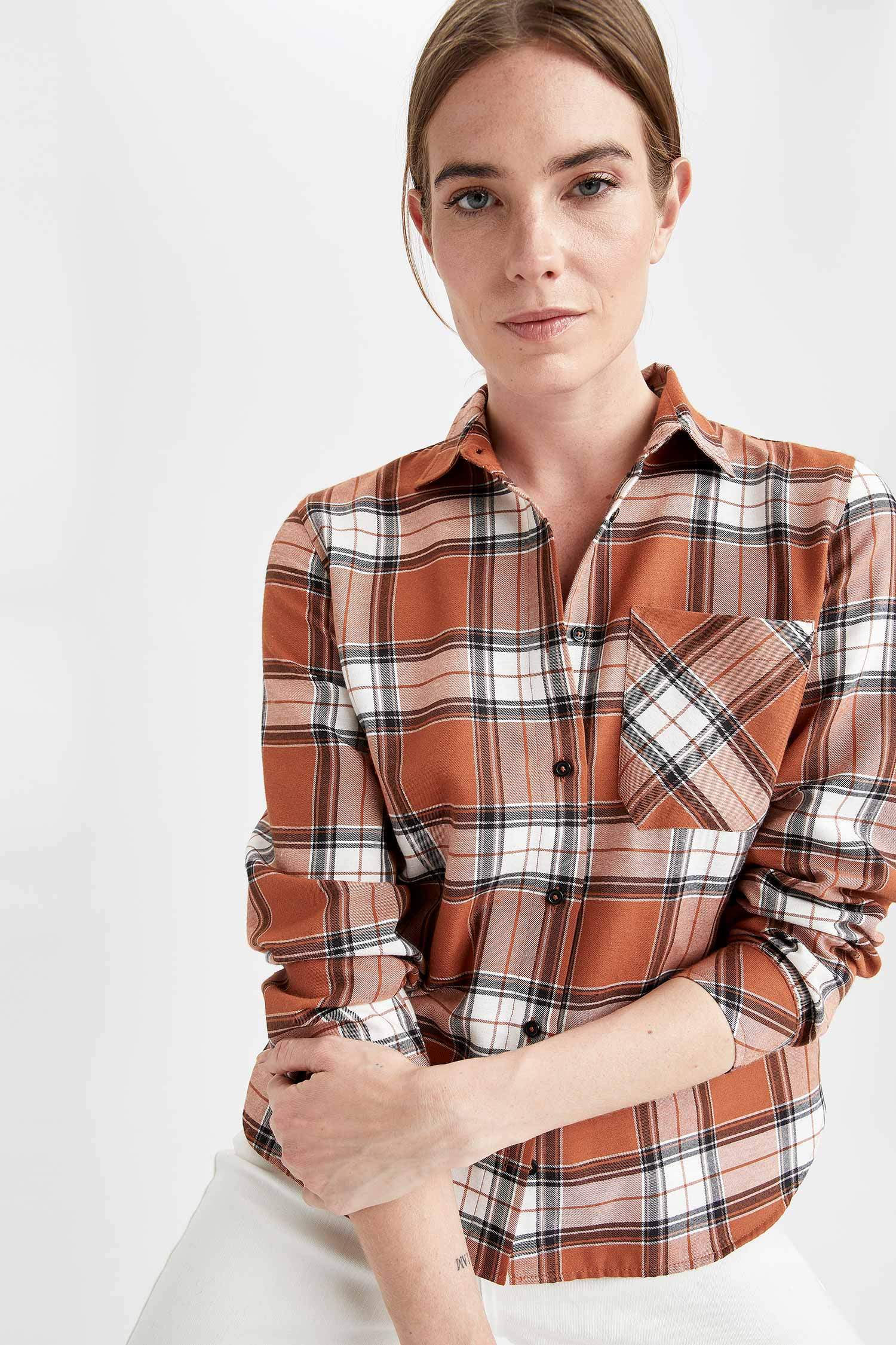 Retro Ekoseli Relax Fit Flanel Oduncu Gömlek