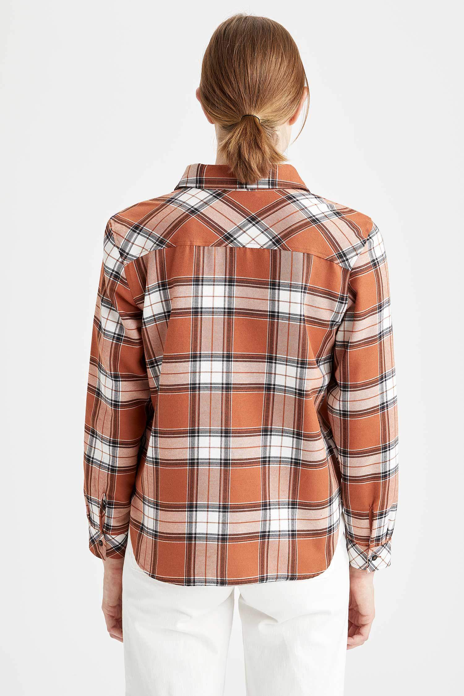 Retro Ekoseli Relax Fit Flanel Oduncu Gömlek