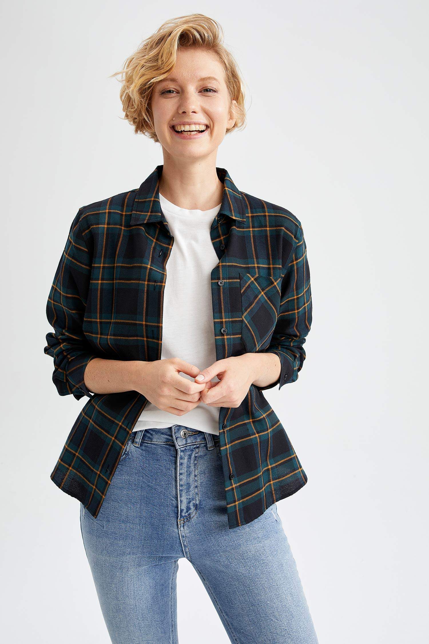 Retro Ekoseli Relax Fit Flanel Oduncu Gömlek