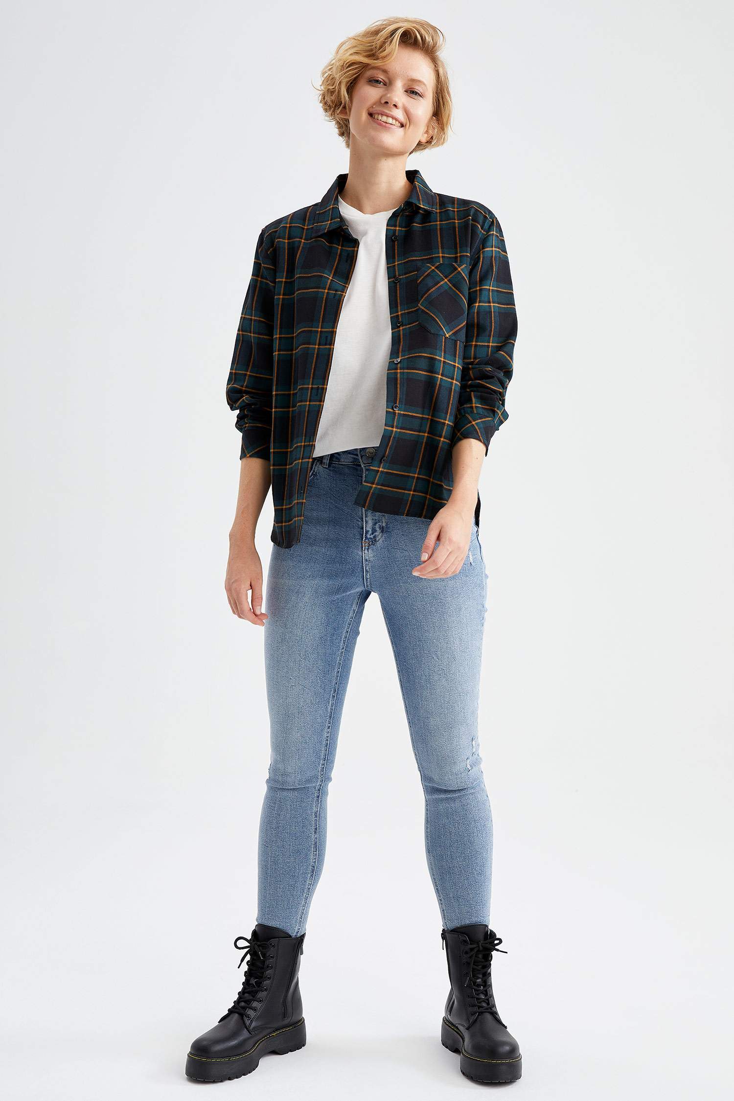 Retro Ekoseli Relax Fit Flanel Oduncu Gömlek